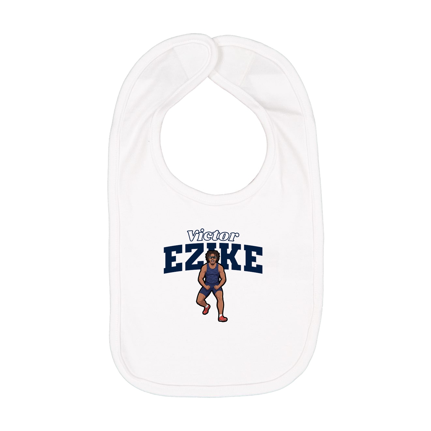 Infant Bib — Name Arch in White