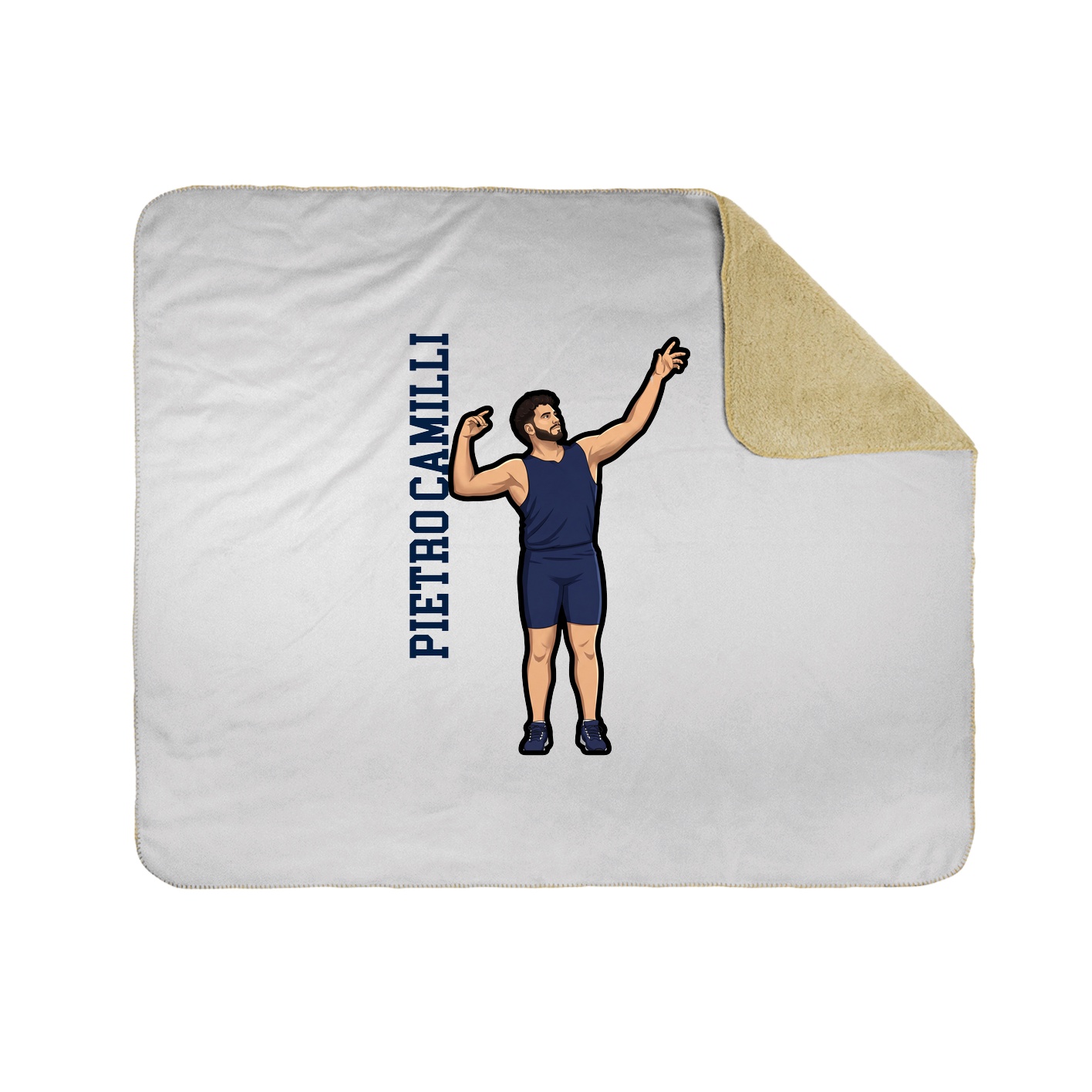 Throw Blanket — Name Vertical in White