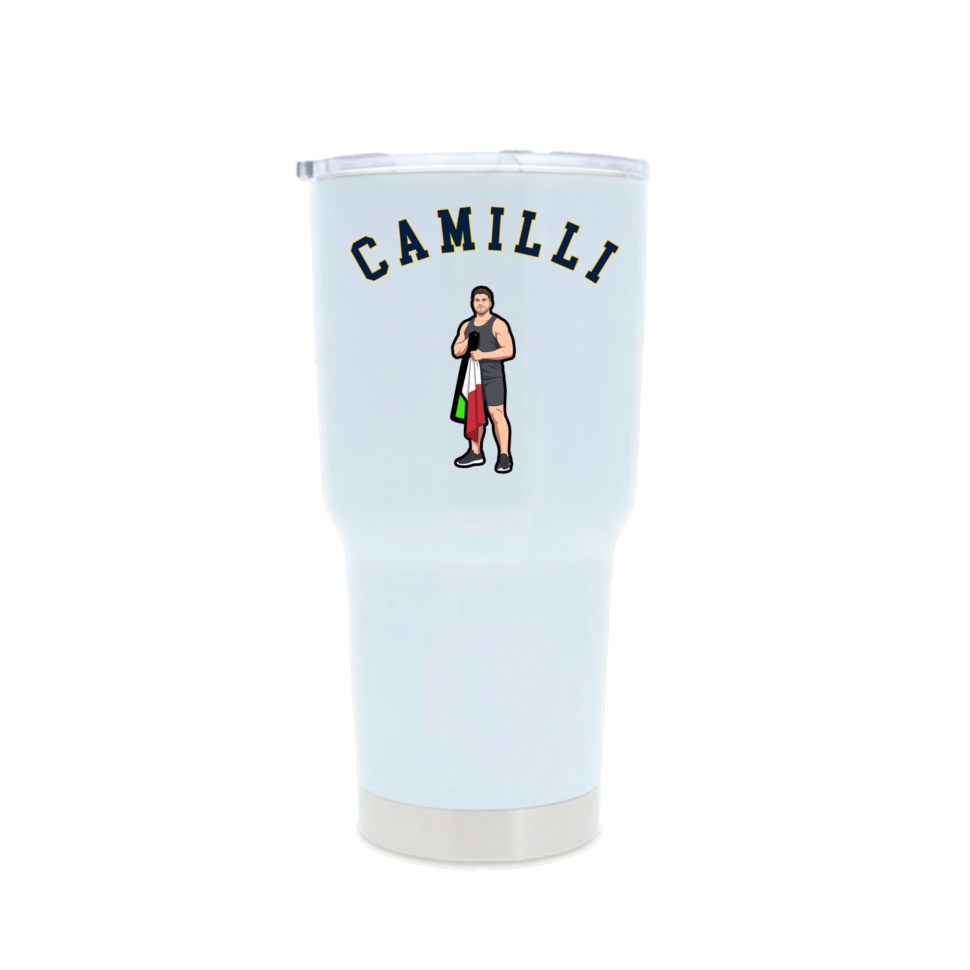 30oz Stainless Steel Tumbler — Shirsey Arch in White