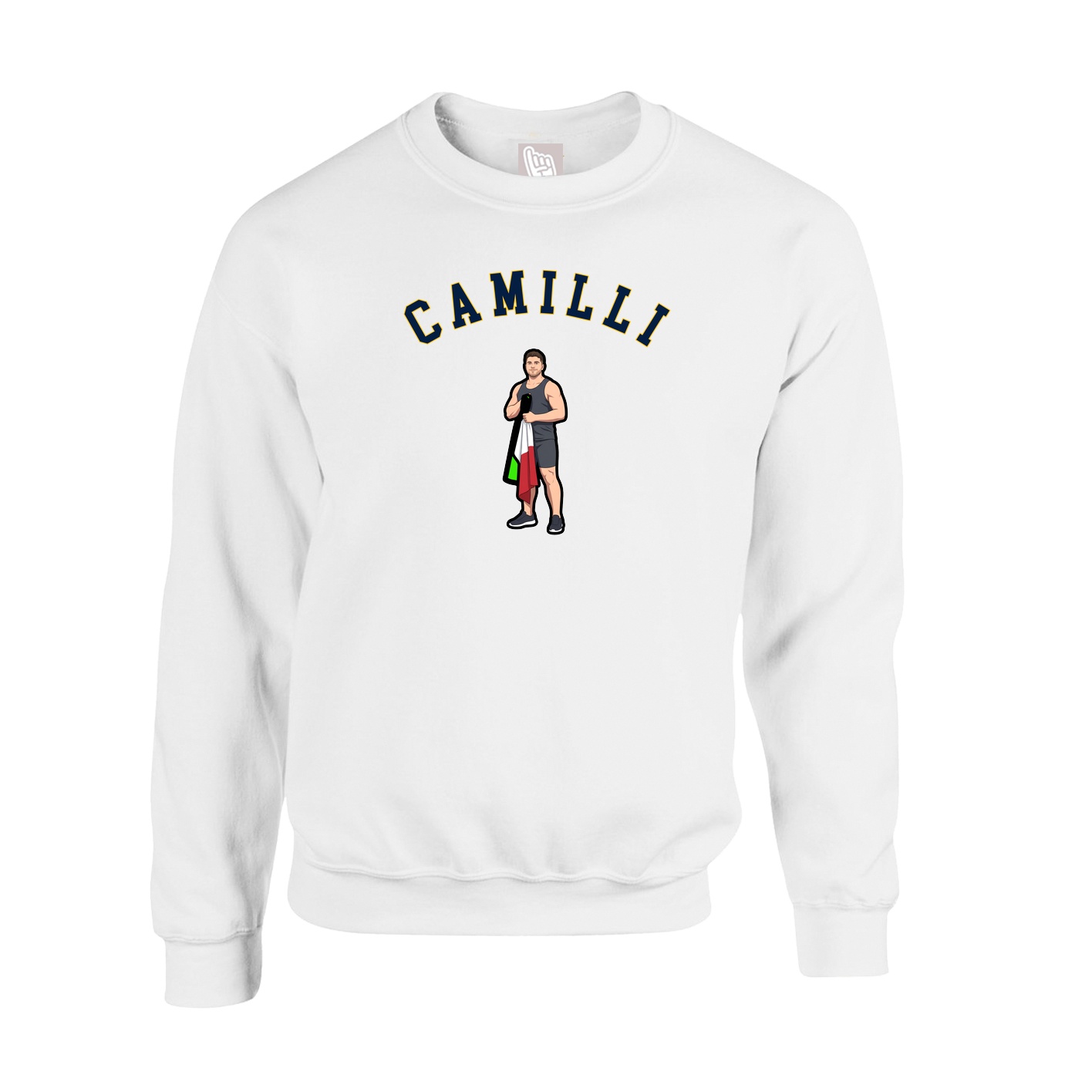 Fleece Crew — Shirsey Arch in White