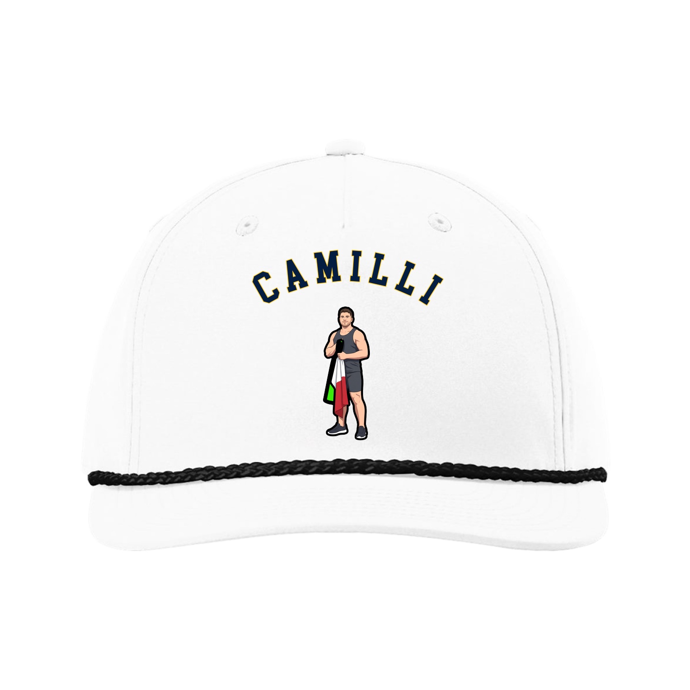 Five-Panel Classic Rope Cap — Shirsey Arch in White