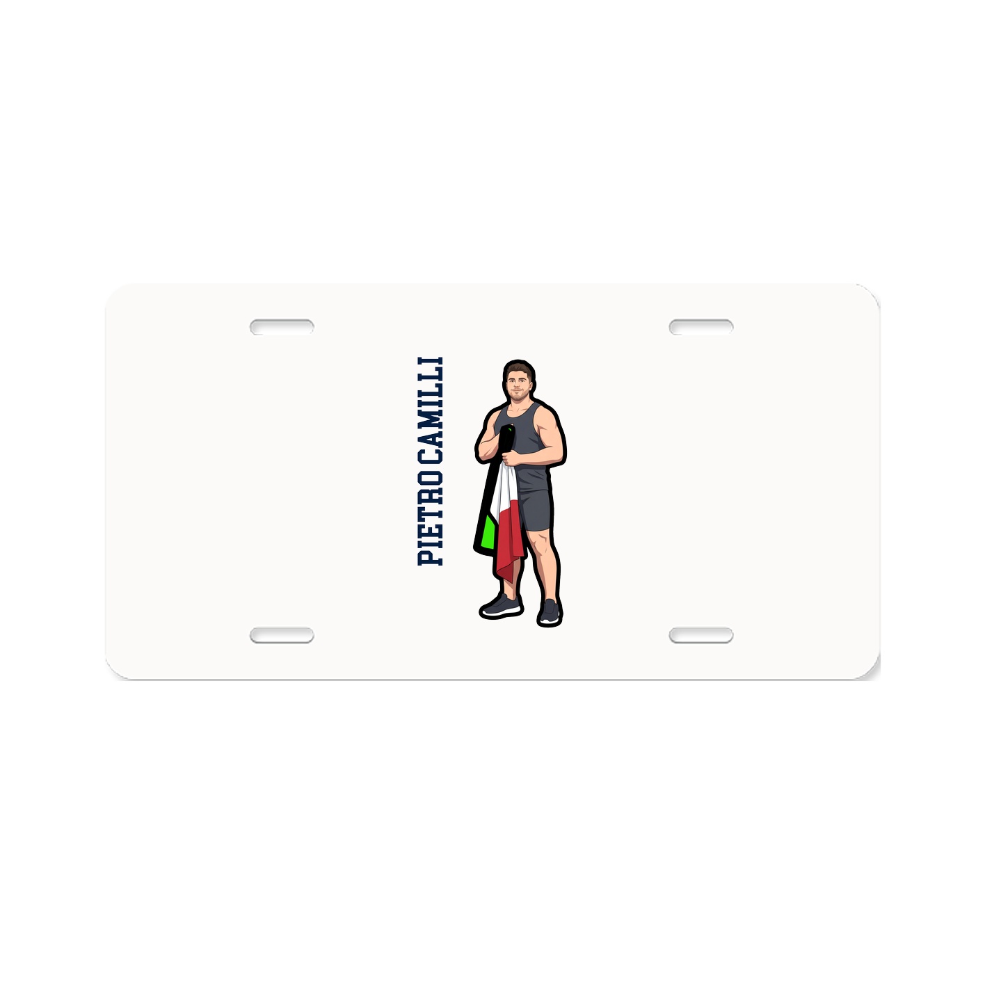 License Plate — Name Vertical in Classic
