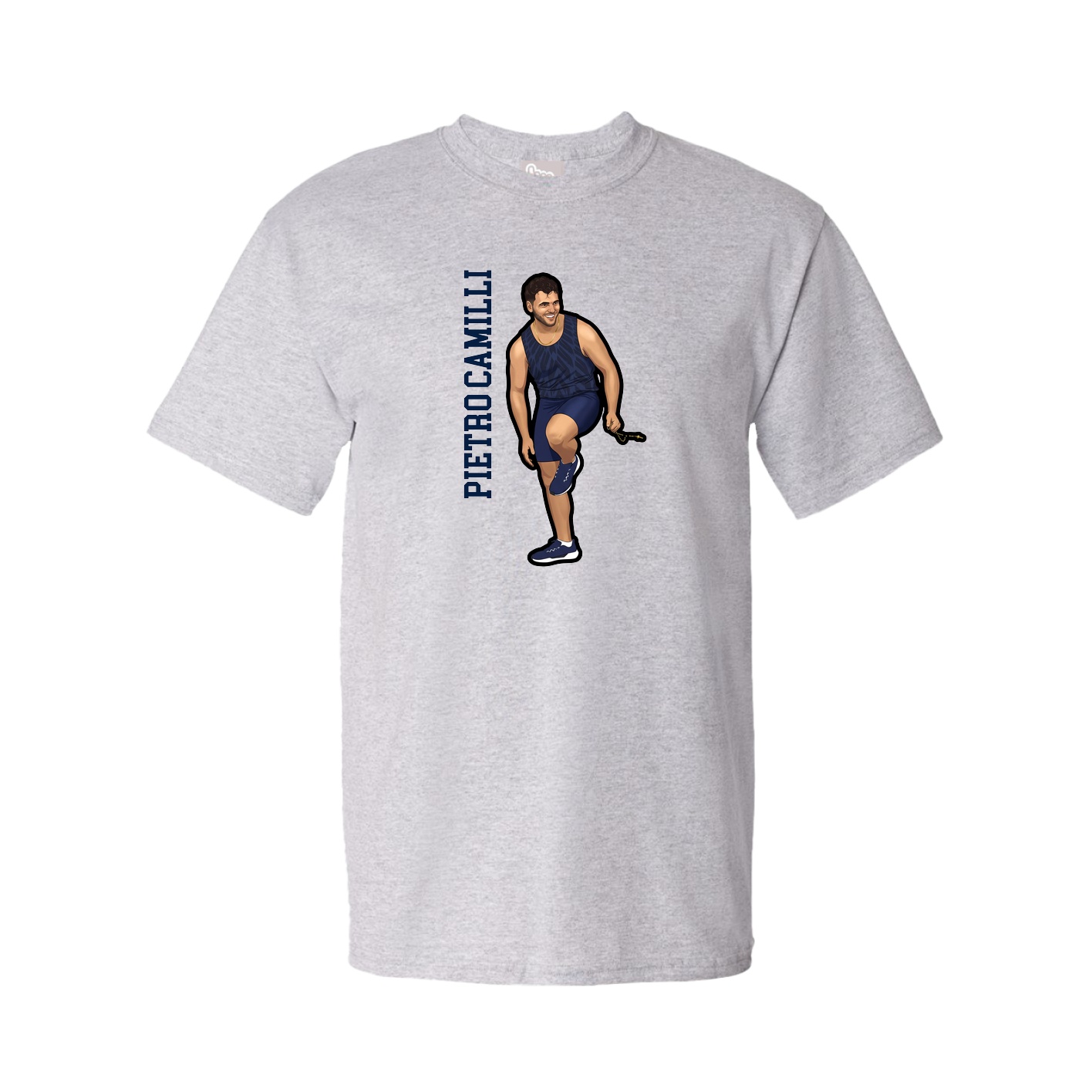 Youth Tee — Name Vertical in Grey