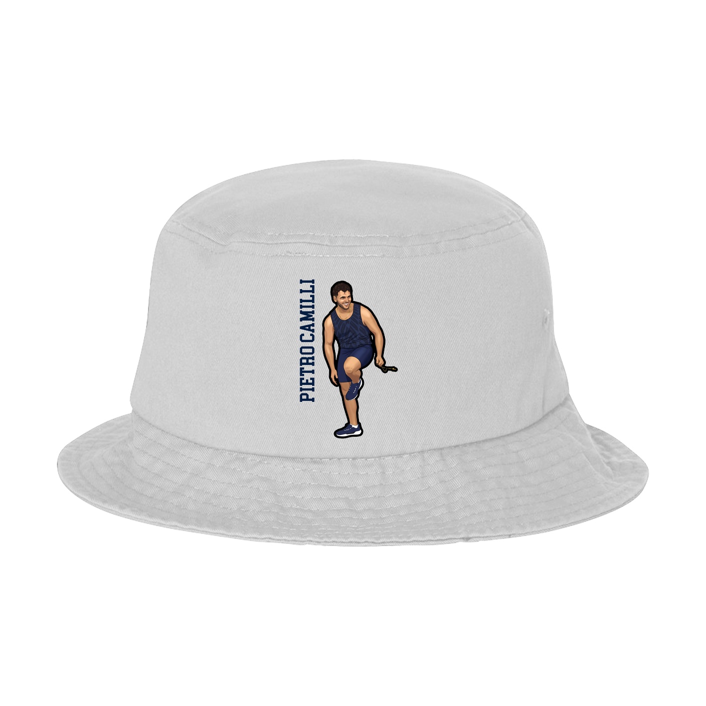 Bucket Cap — Name Vertical in White