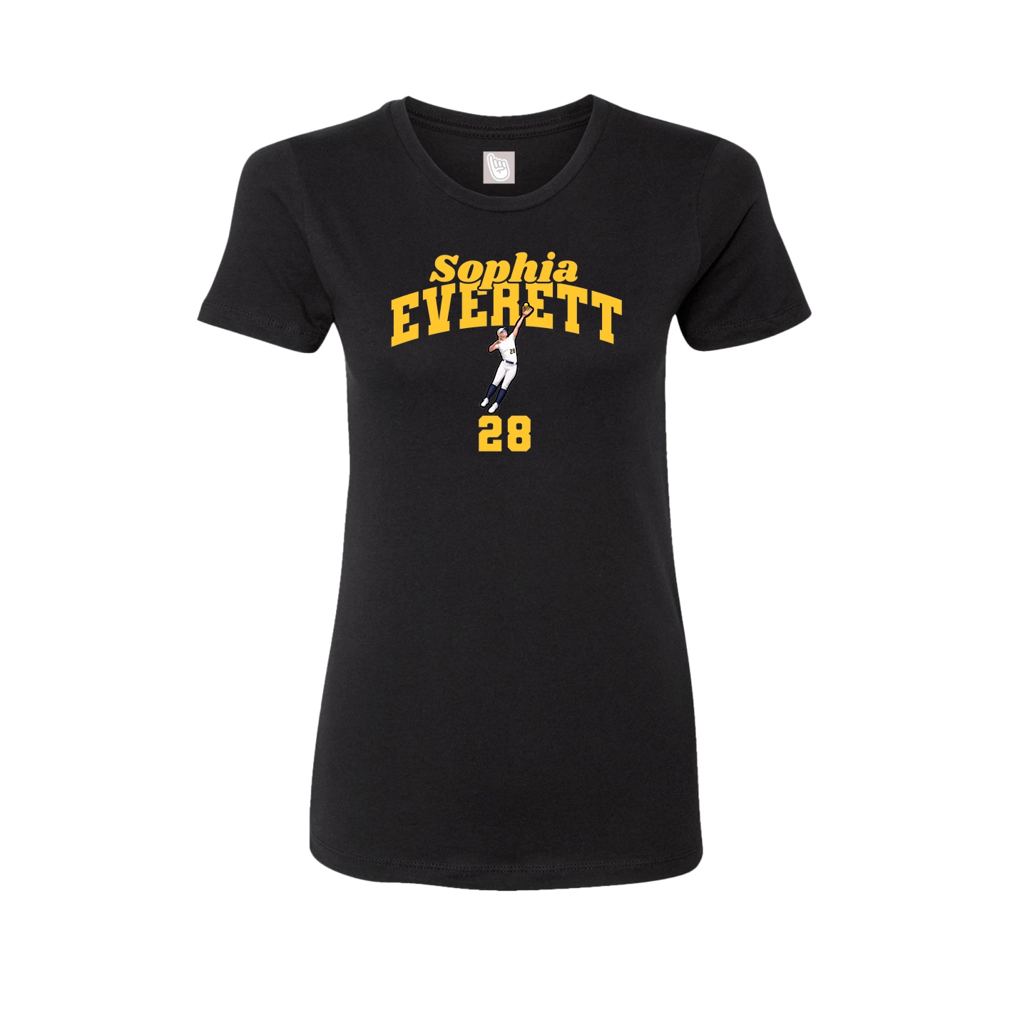Fitted Women's Tee — Signature Arch in Black