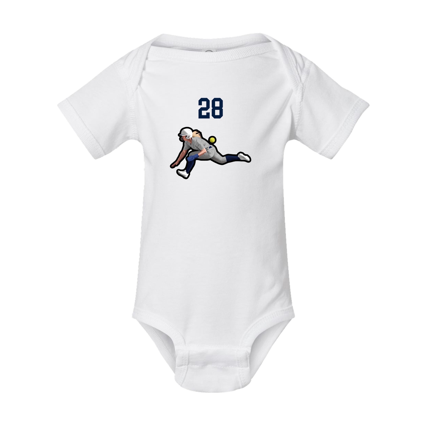 Baby Onesie — Number Top in White