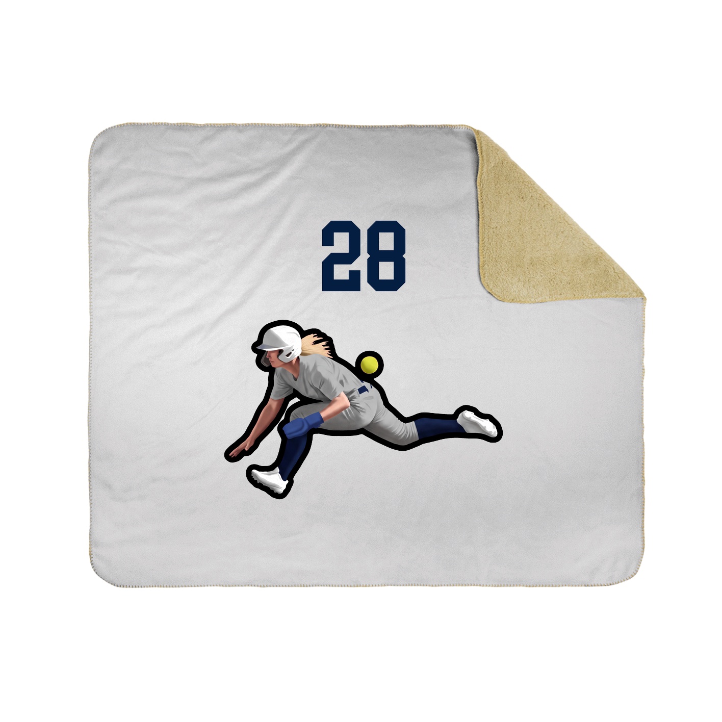 Throw Blanket — Number Top in White