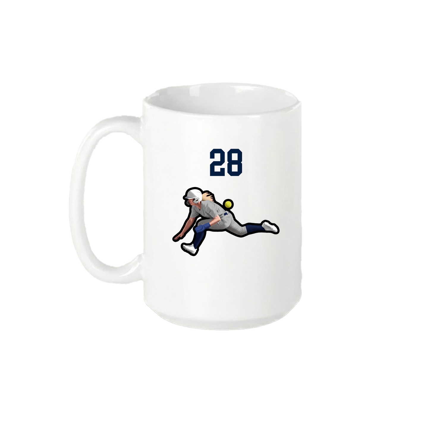 15oz Coffee Mug — Number Top in White