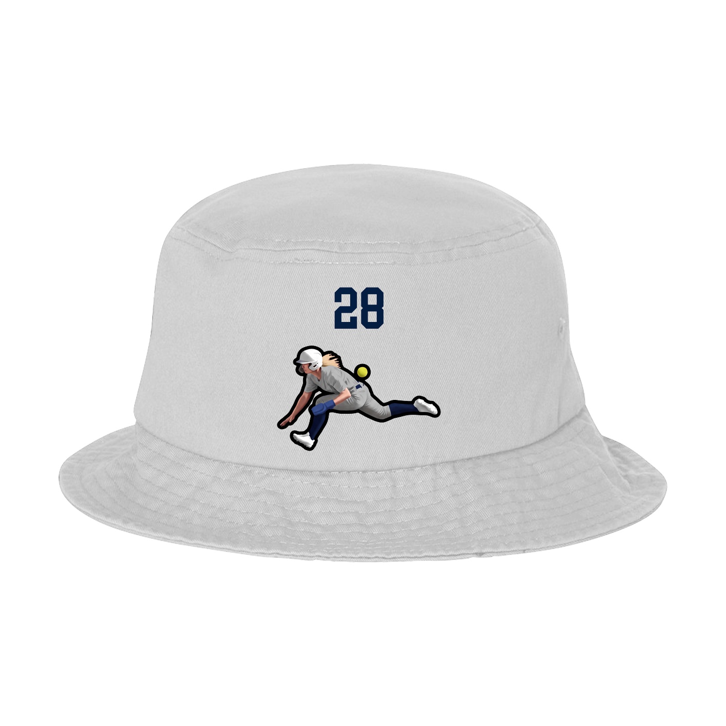 Bucket Cap — Number Top in White