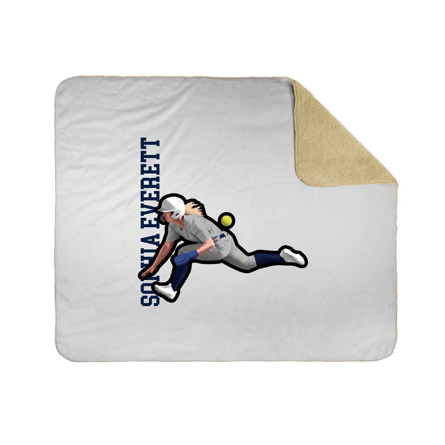Throw Blanket — Name Vertical in White