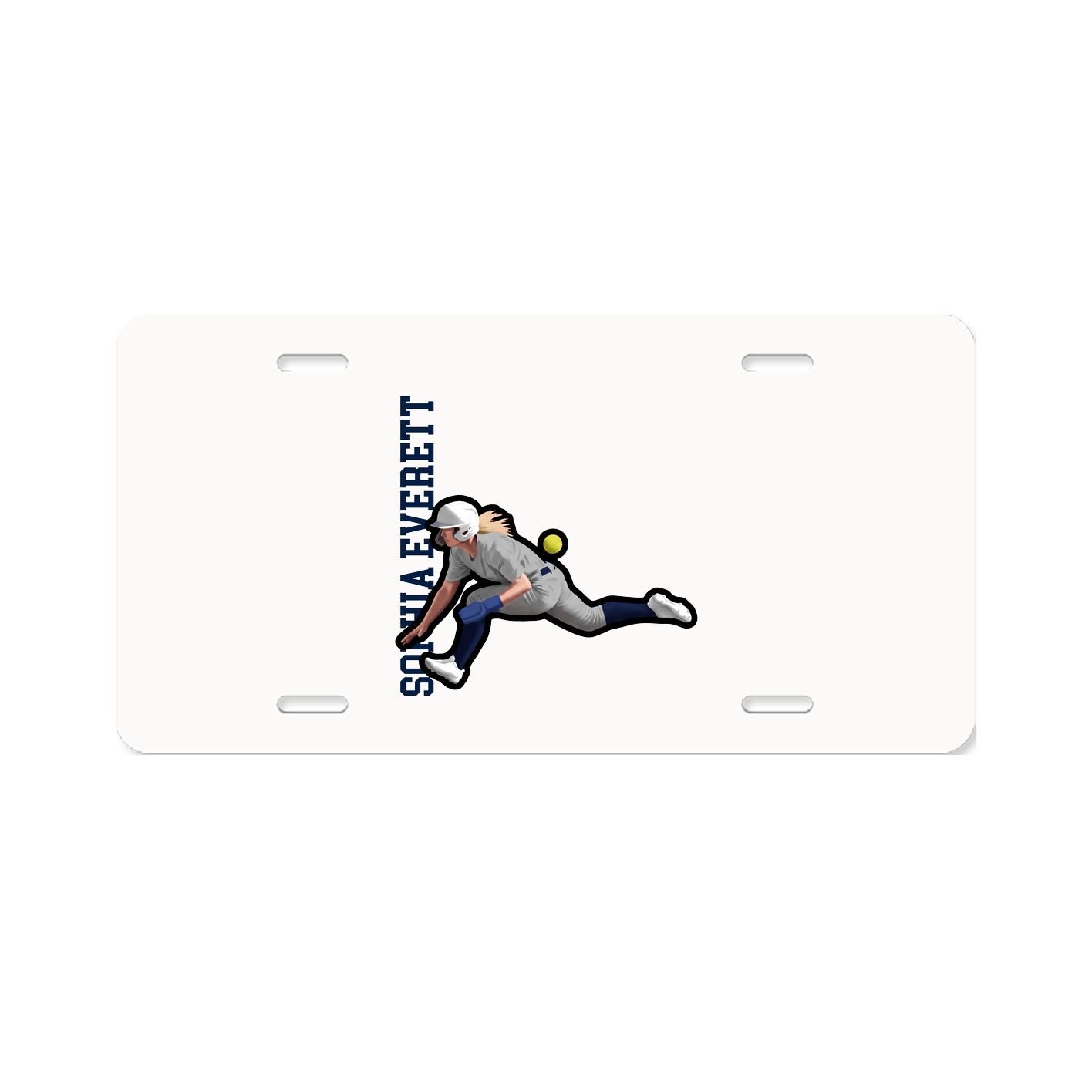 License Plate — Name Vertical in Classic