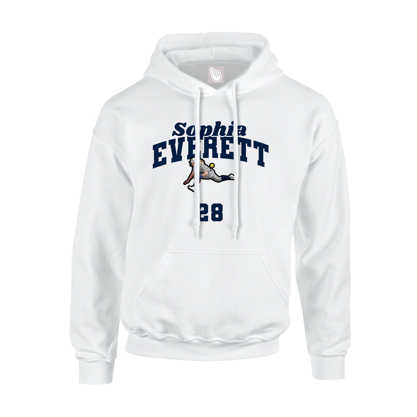 Youth Hoodie — Signature Arch in White