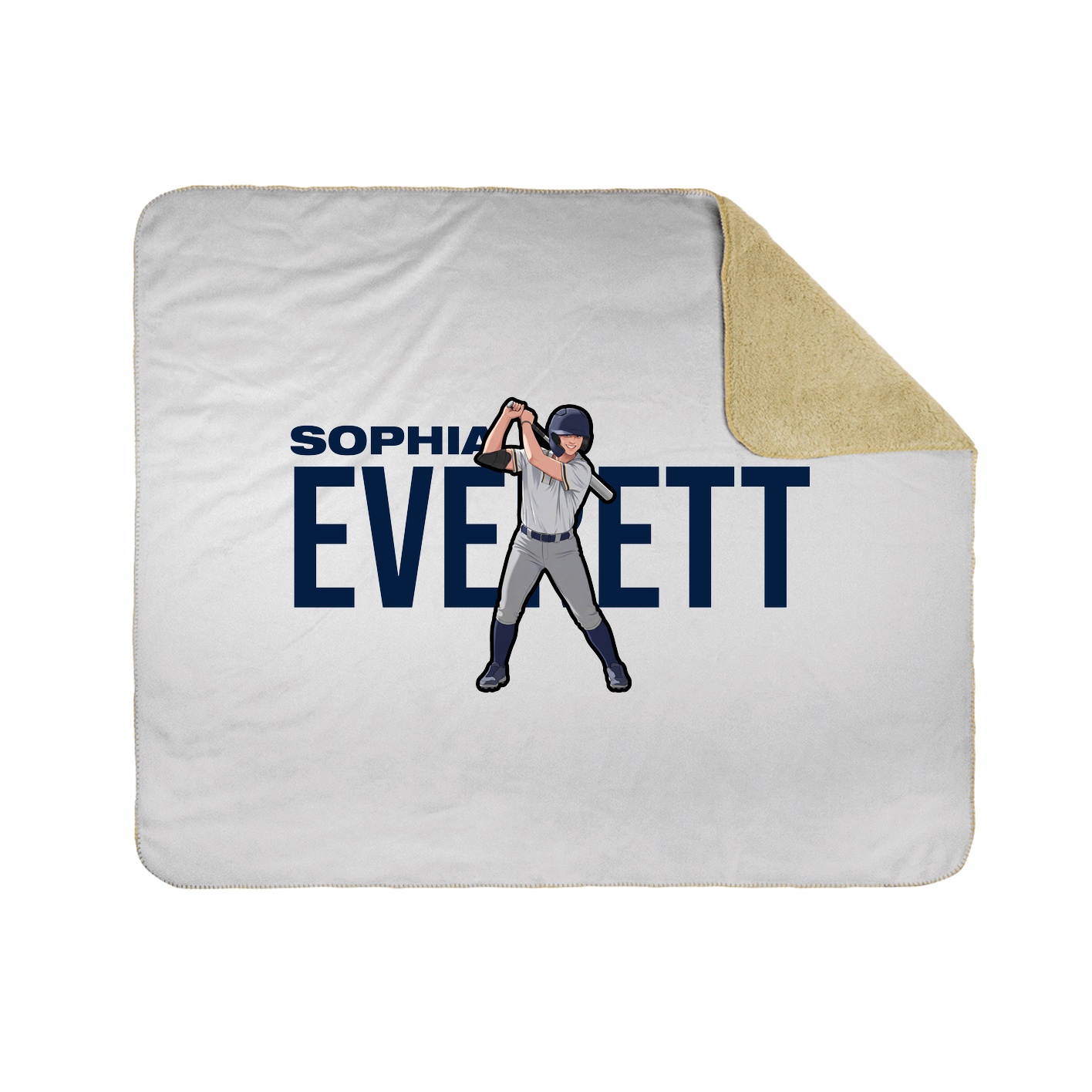 Throw Blanket — Player Name in White