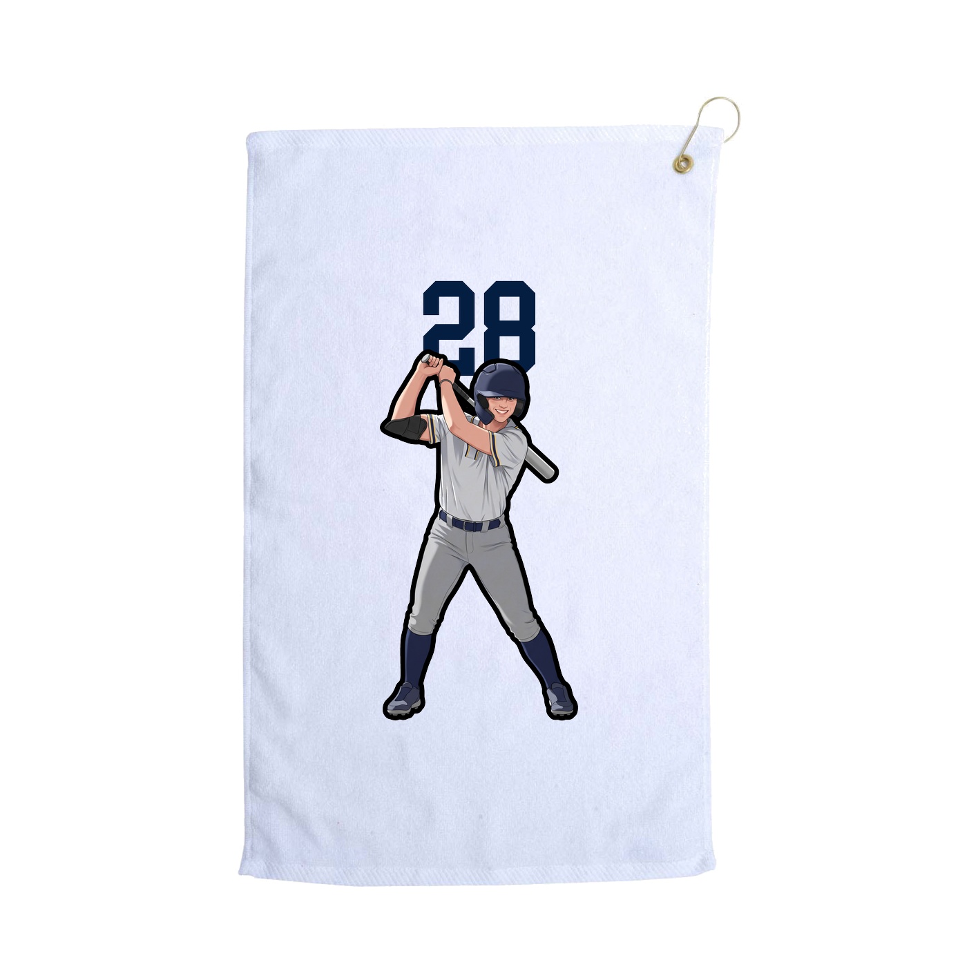 Golf Towel — Number Top in White