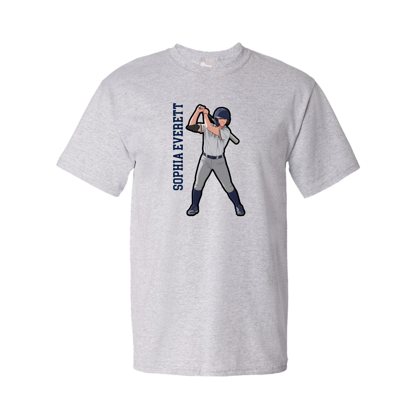 Youth Tee — Name Vertical in Grey