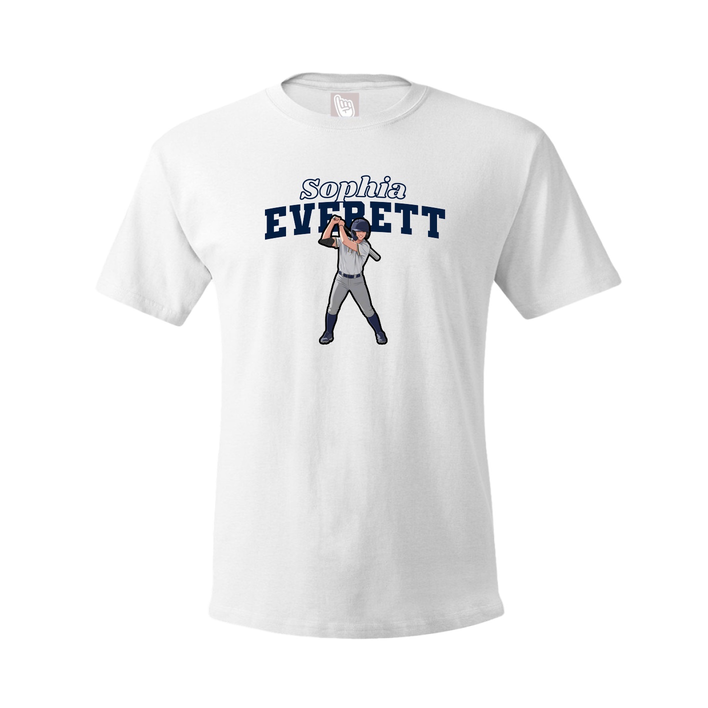 Youth Tee — Name Arch in White
