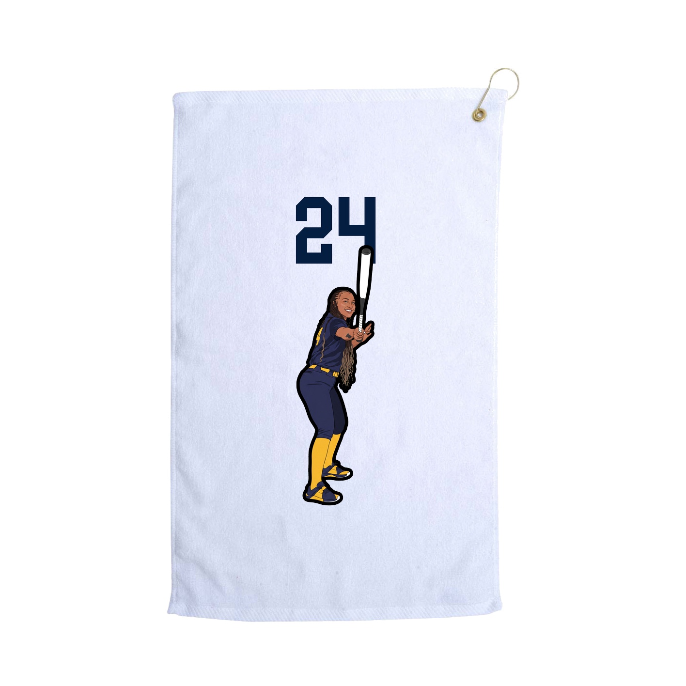 Golf Towel — Number Top in White
