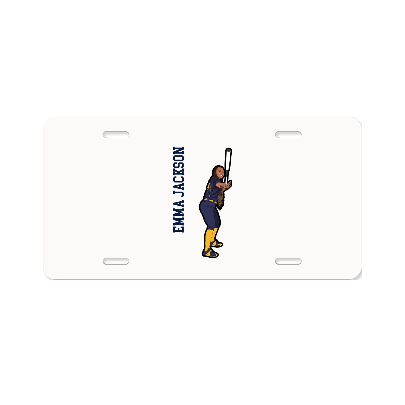 License Plate — Name Vertical in Classic