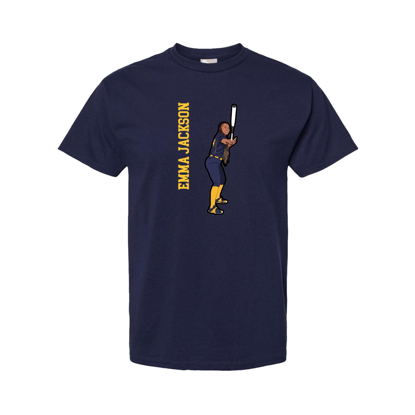 Youth Tee — Name Vertical in Navy