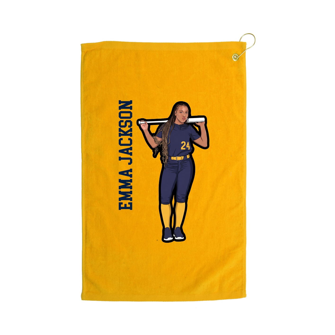 Golf Towel — Name Vertical in Gold