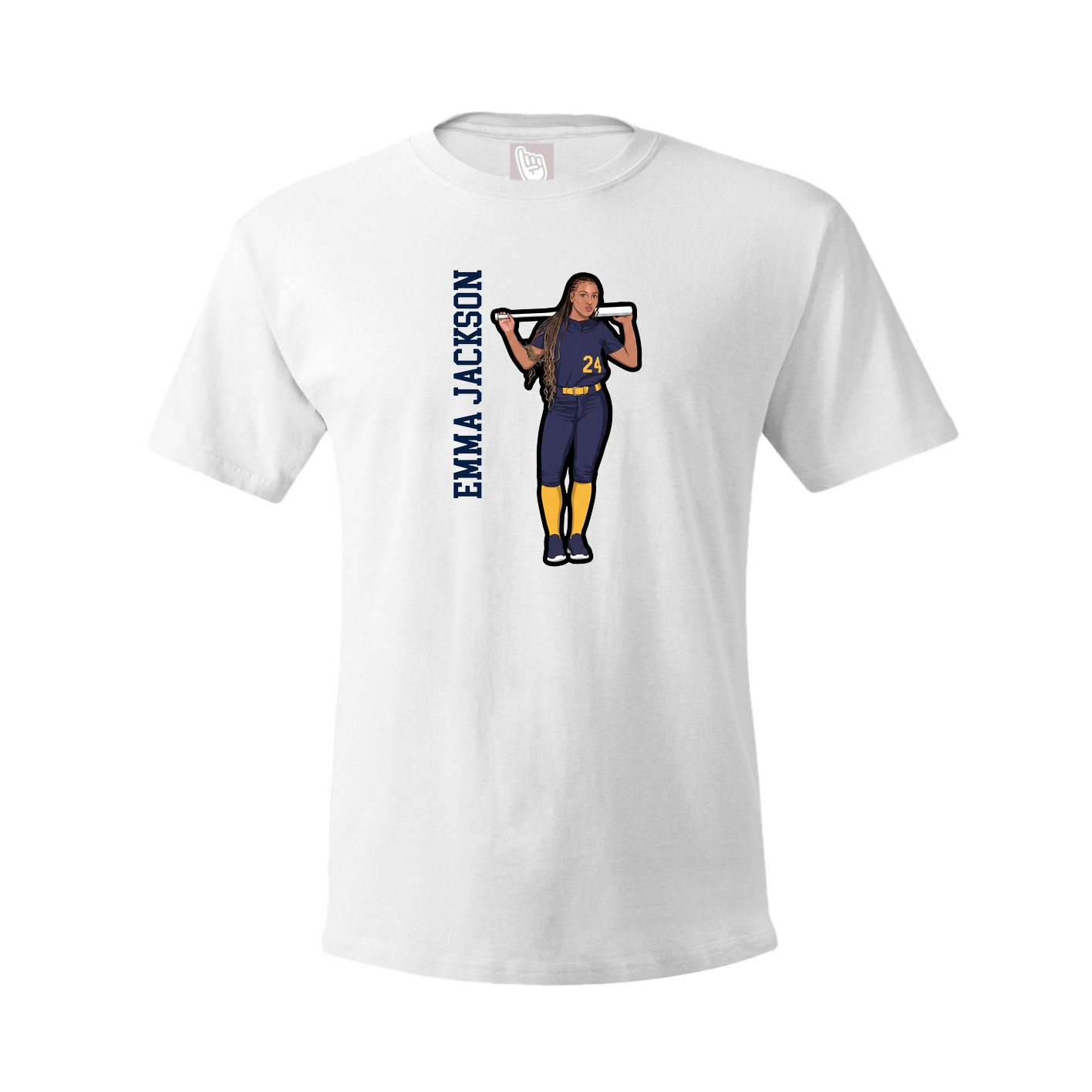 Tee — Name Vertical in White