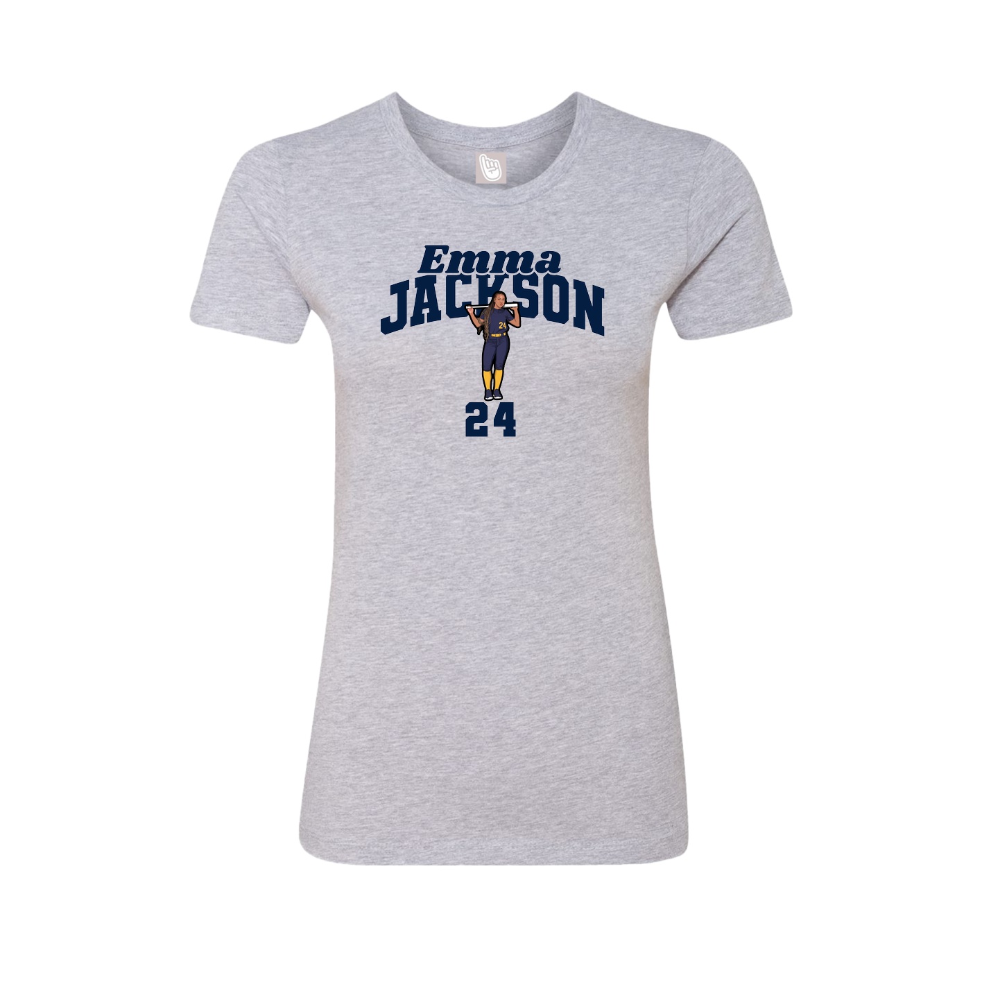 Fitted Women's Tee — Signature Arch in Grey