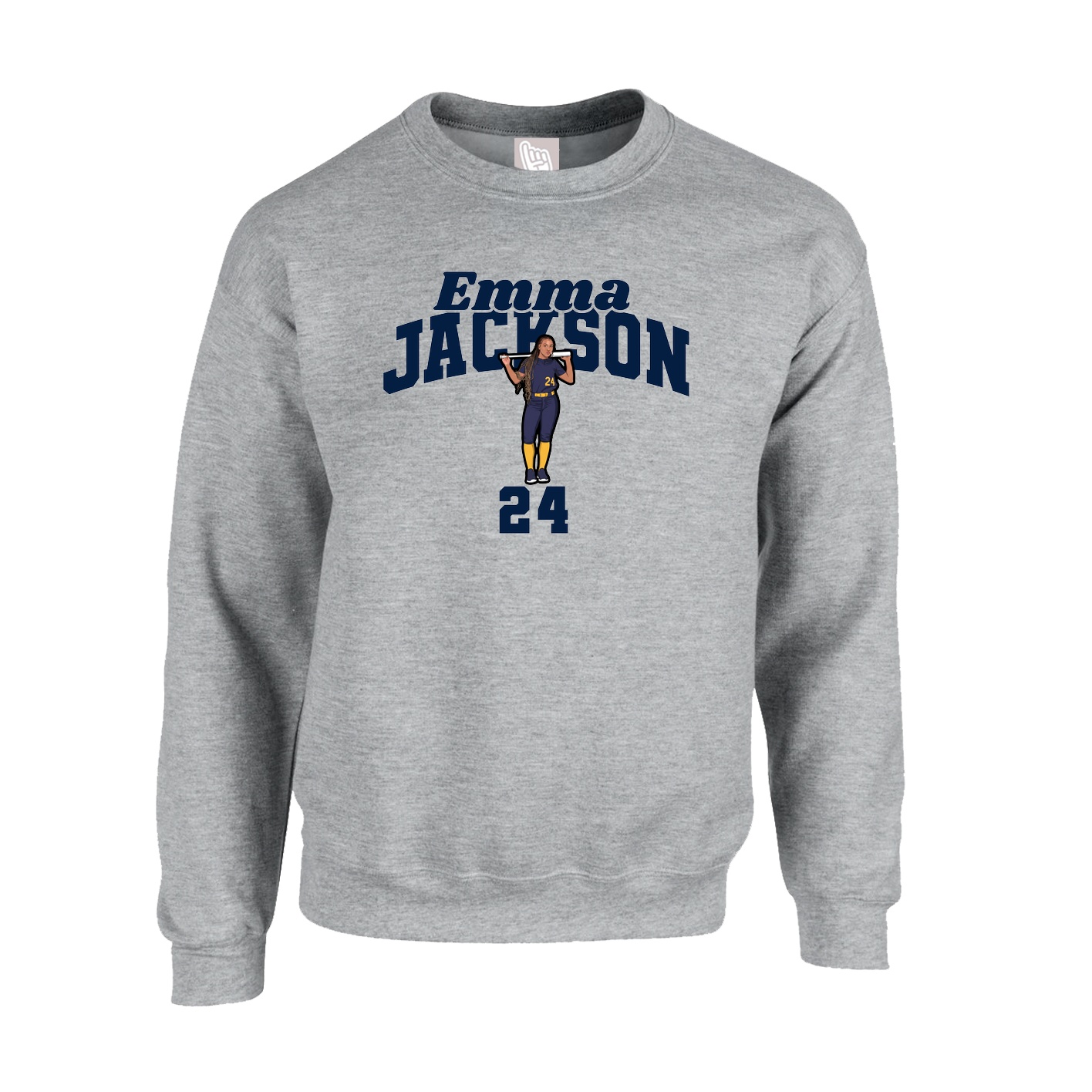 Fleece Crew — Signature Arch in Grey