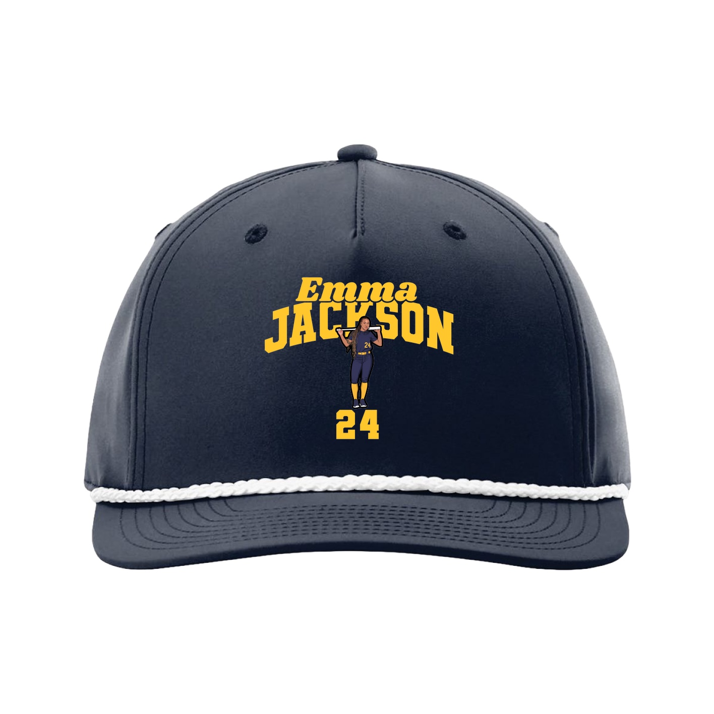 Five-Panel Classic Rope Cap — Signature Arch in Navy
