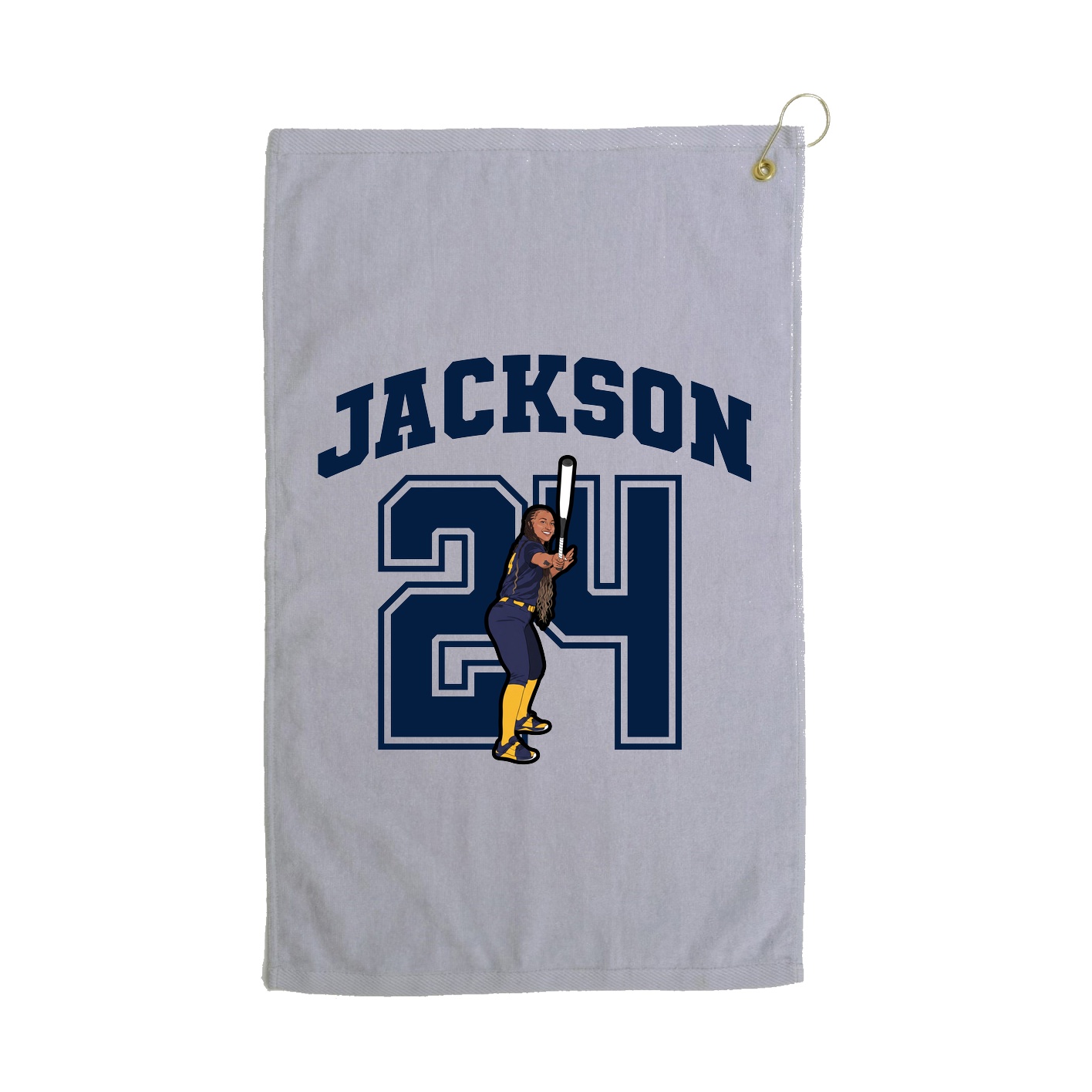Golf Towel — Number in Grey