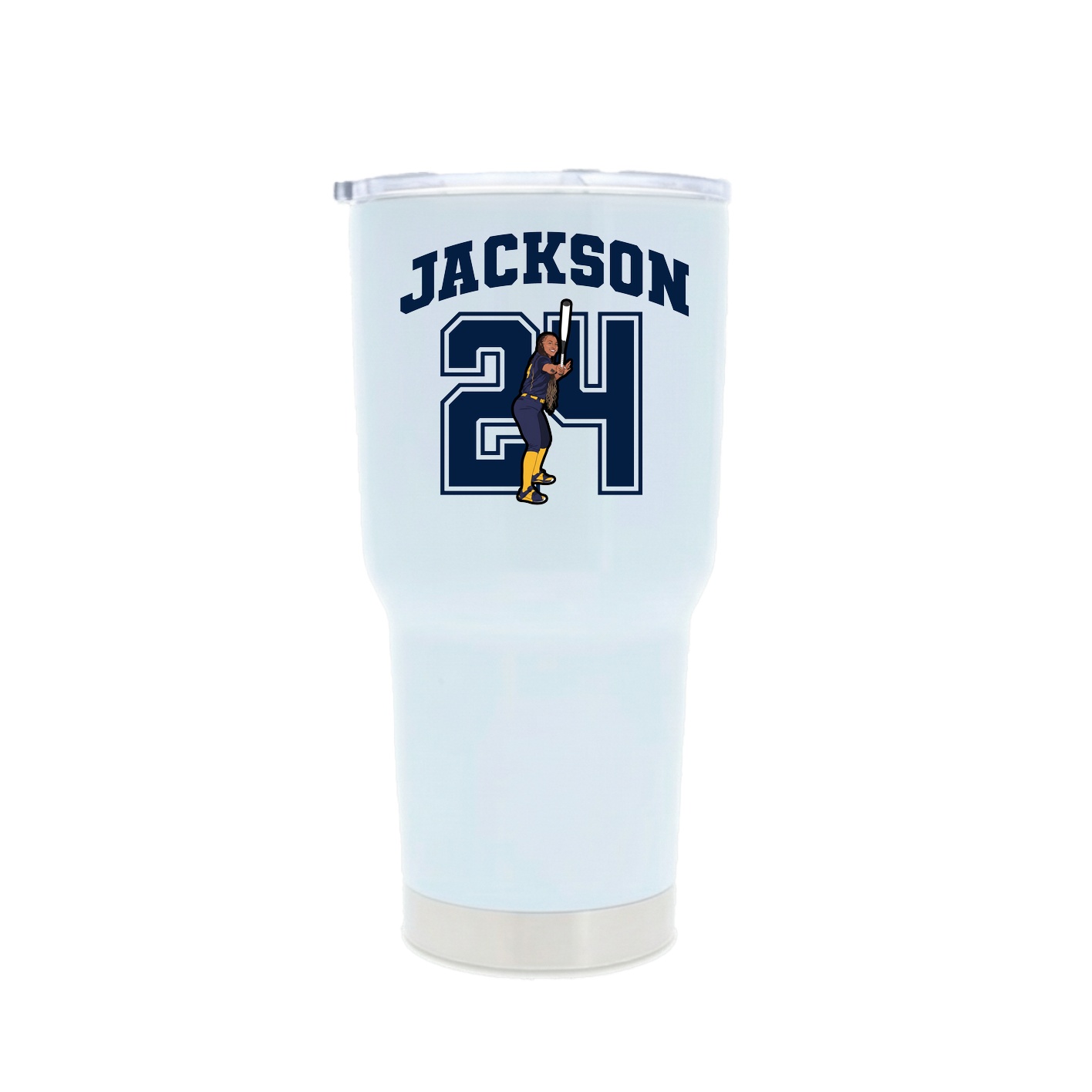 30oz Stainless Steel Tumbler — Number in White