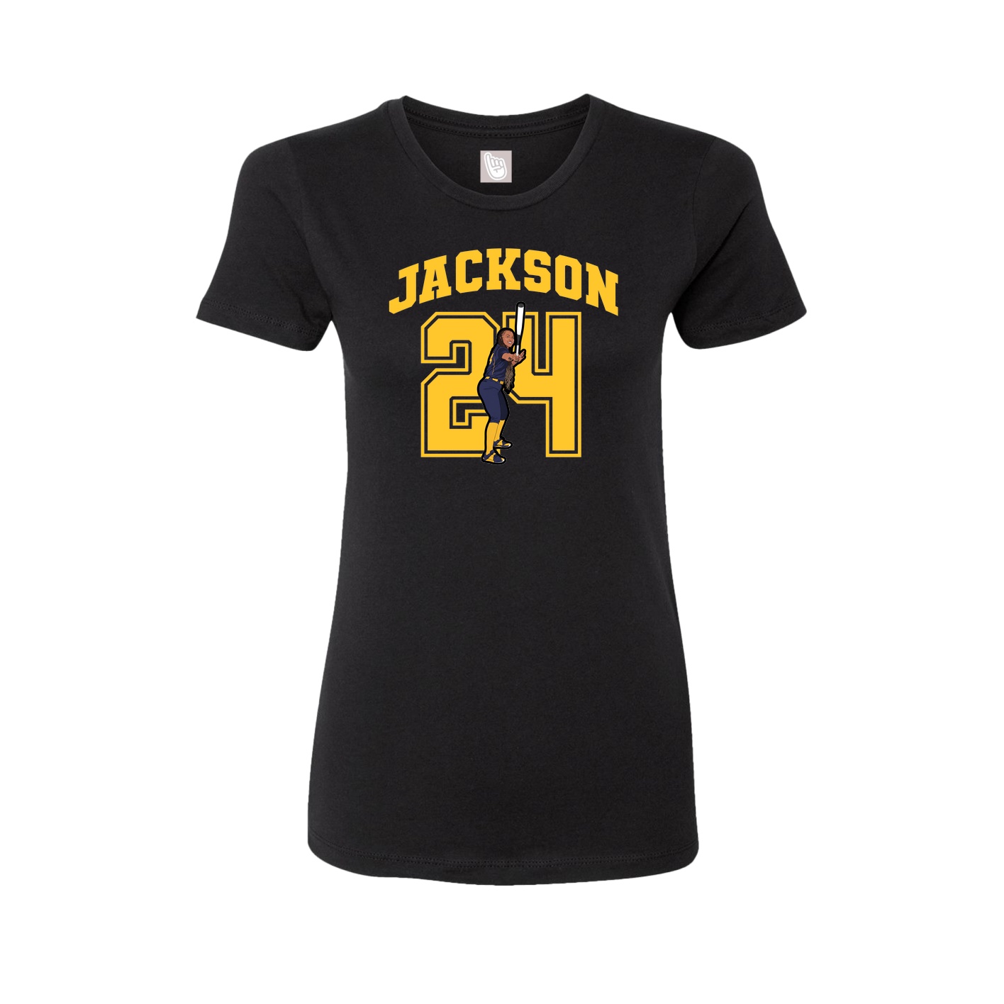 Fitted Women's Tee — Number in Black