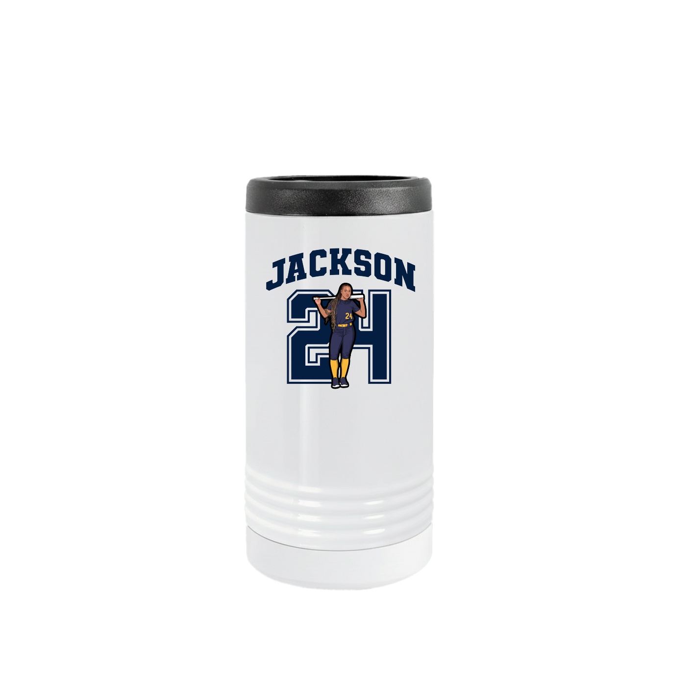 Slim Beverage Holder — Number in White