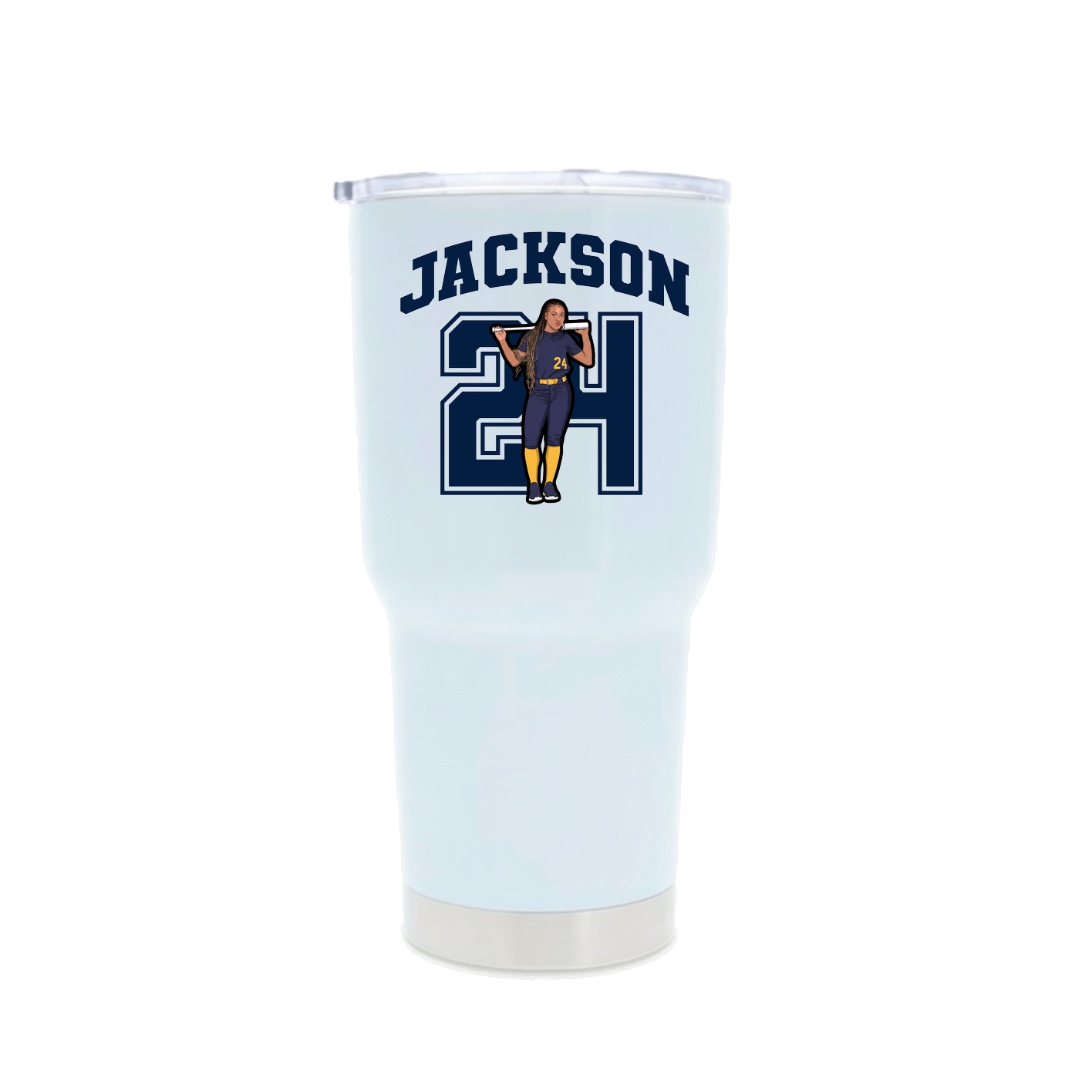 30oz Stainless Steel Tumbler — Number in White