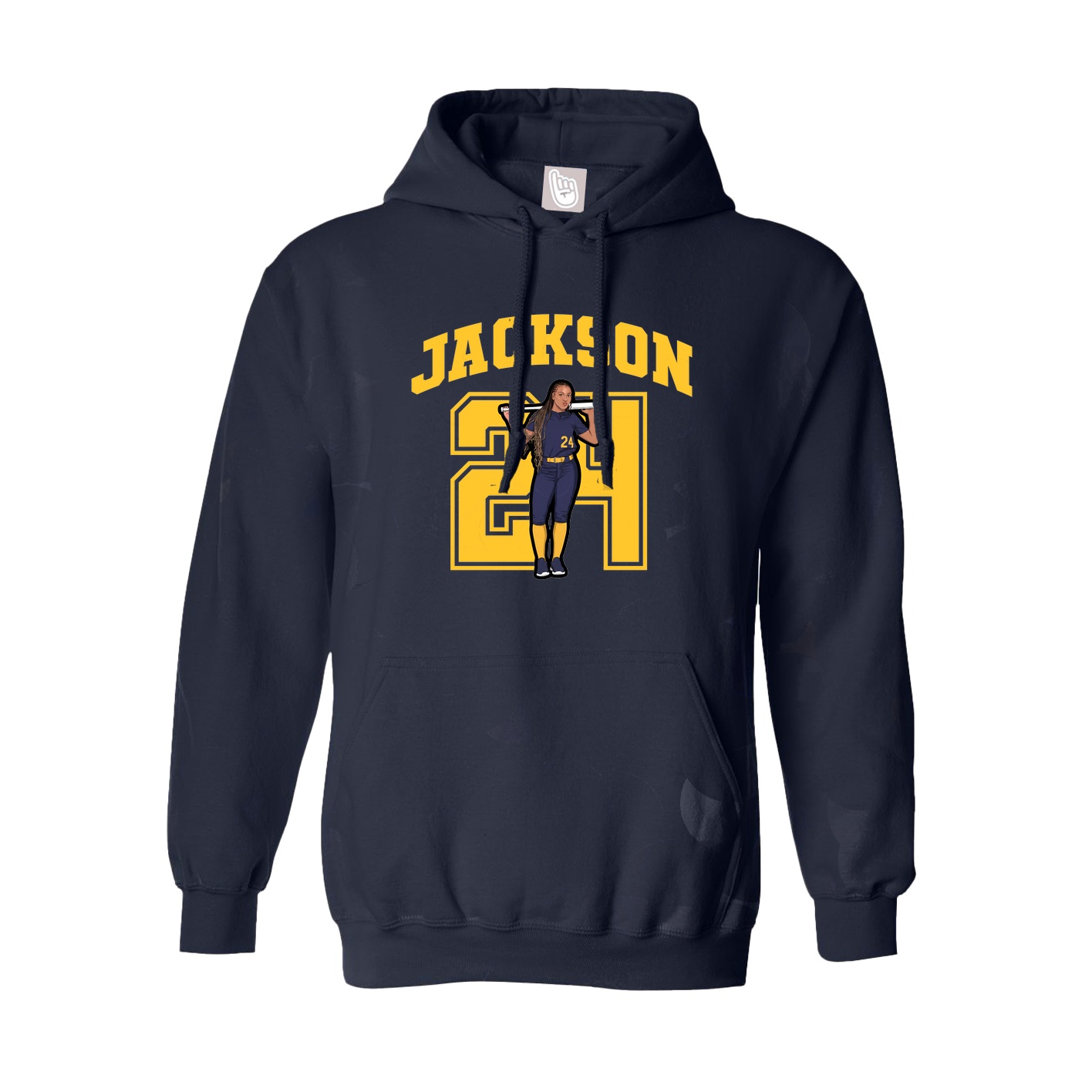 Hoodie — Number in Navy