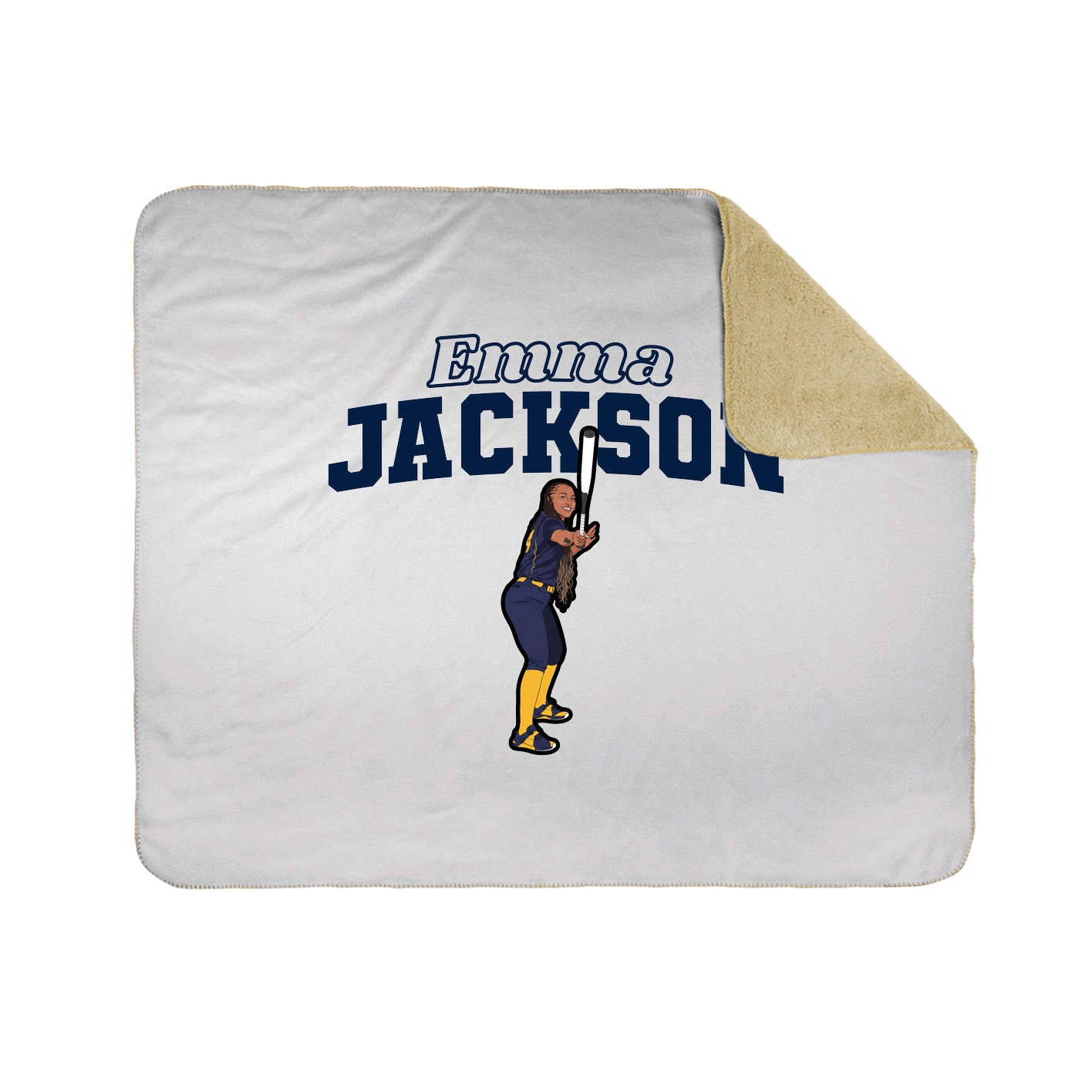 Throw Blanket — Name Arch in White