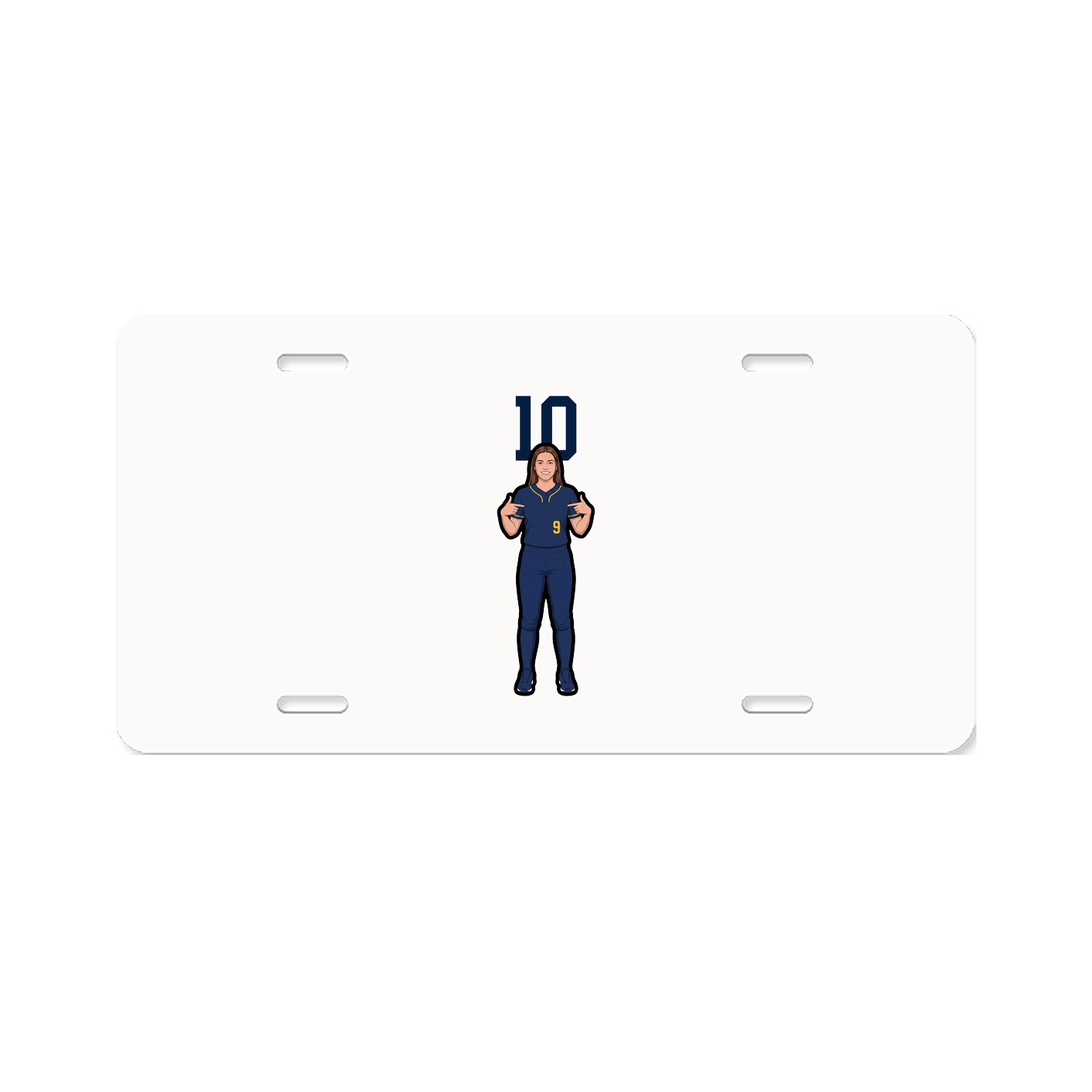 License Plate — Number Top in Classic