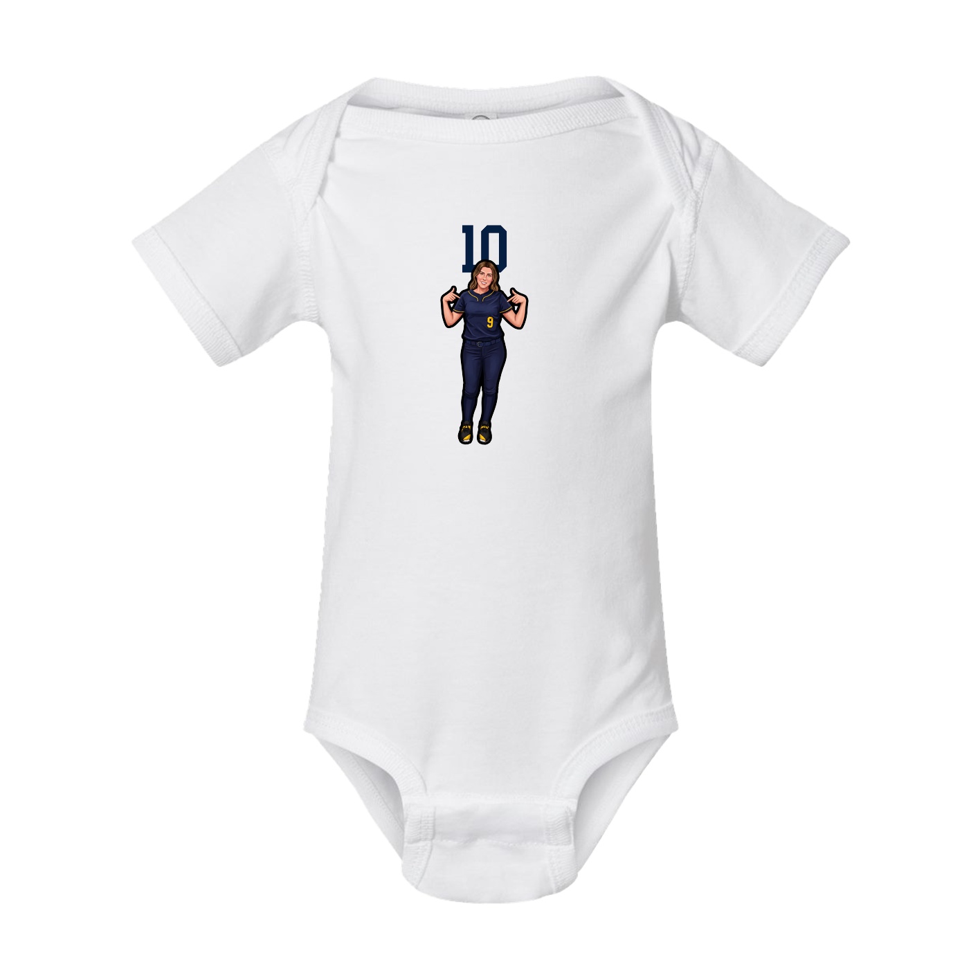 Baby Onesie — Number Top in White