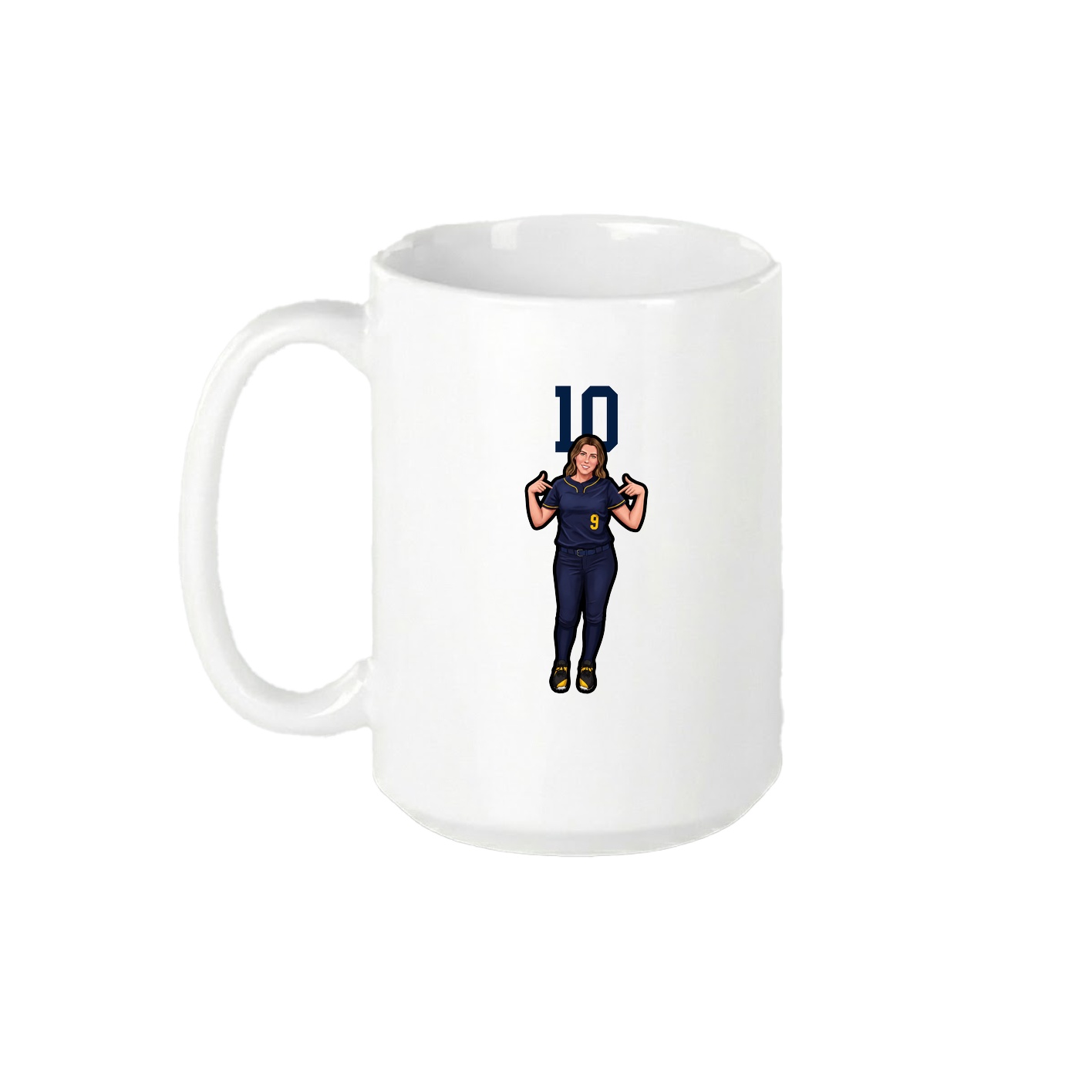 15oz Coffee Mug — Number Top in White
