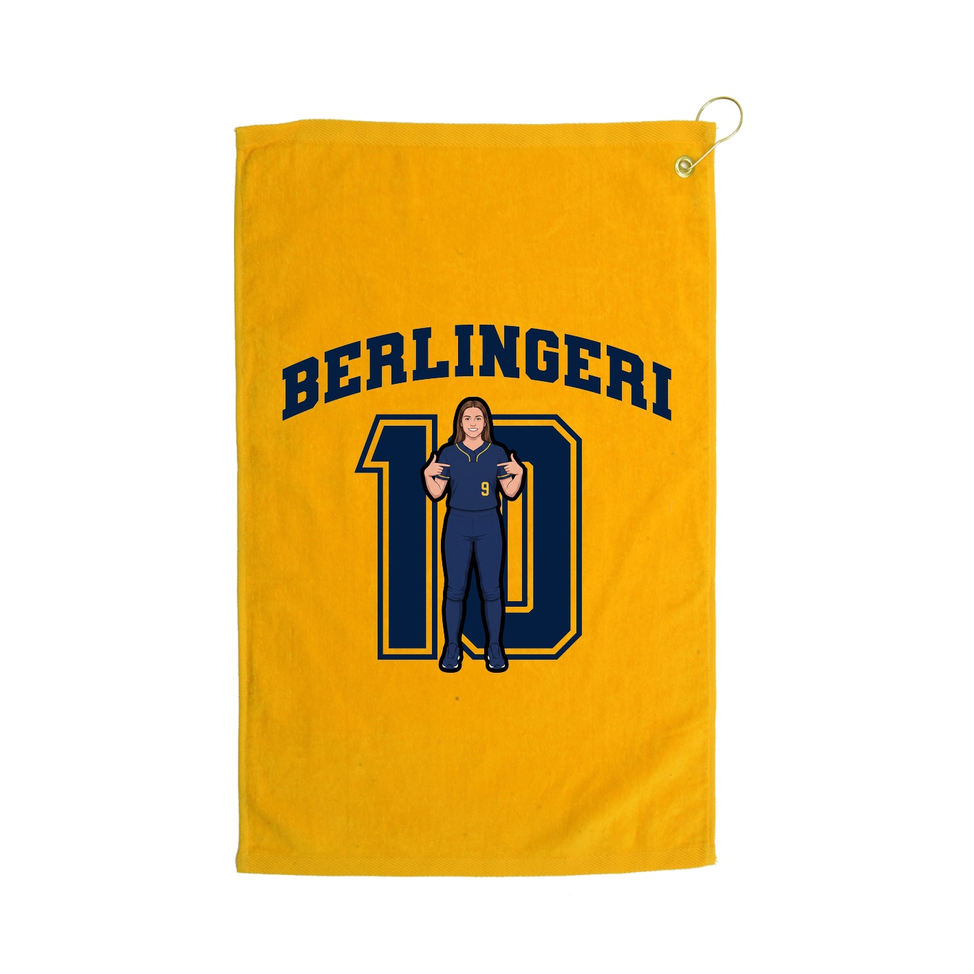 Golf Towel — Number in Gold