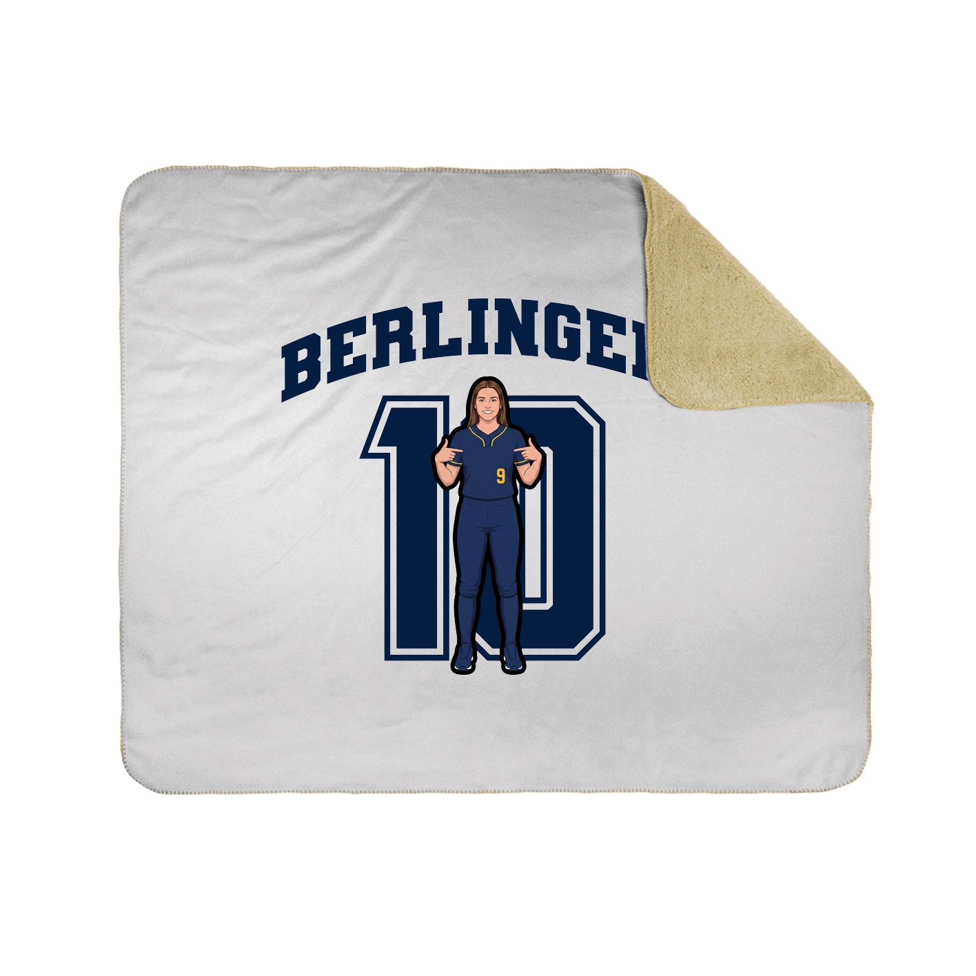 Throw Blanket — Number in White