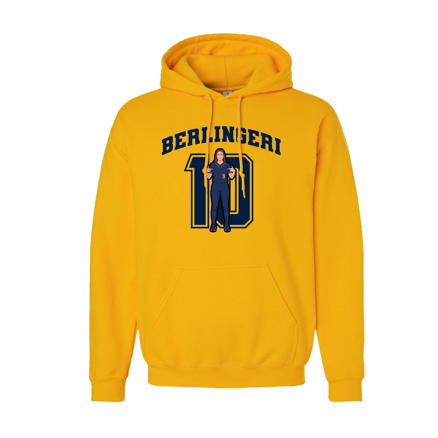 Youth Hoodie — Number in Gold