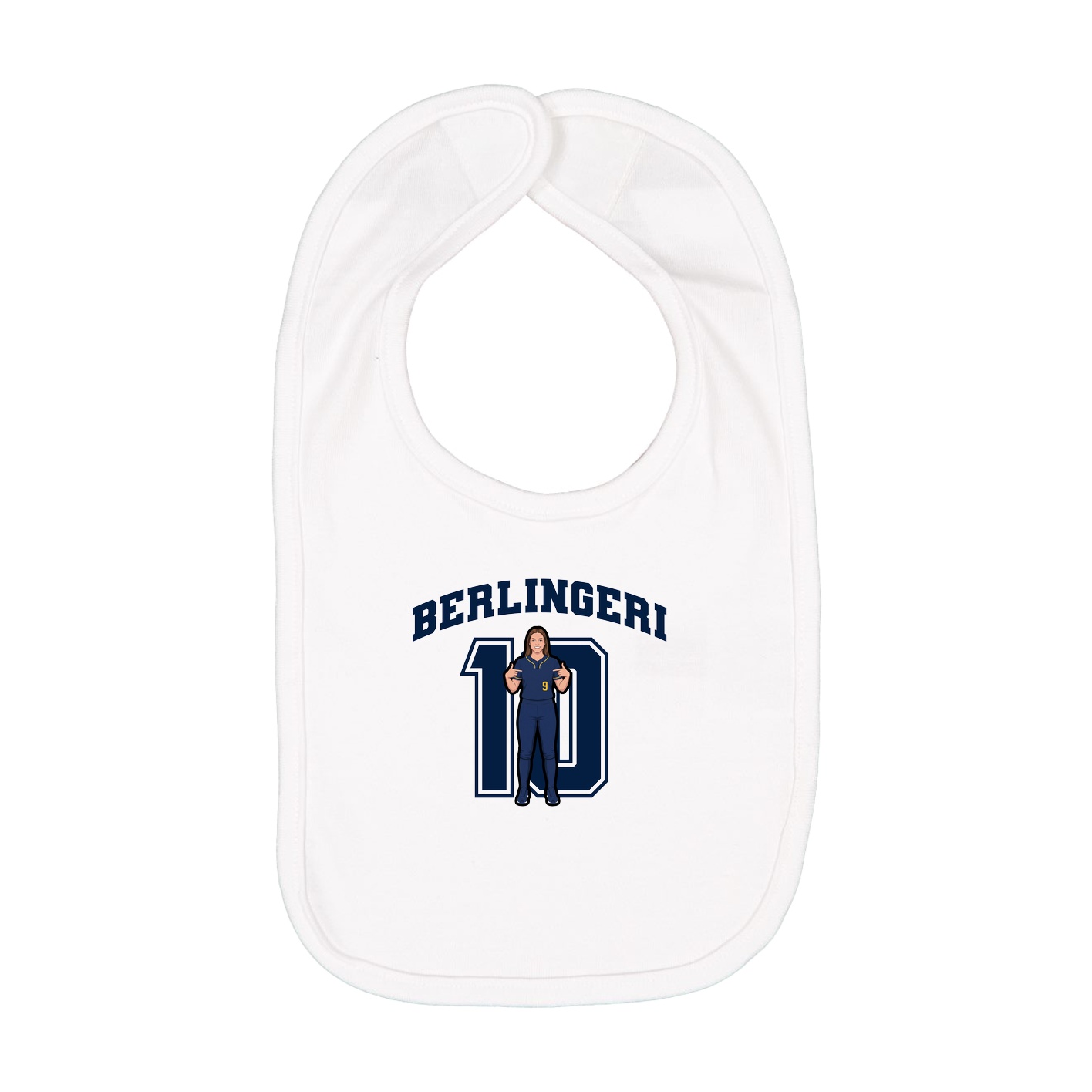 Infant Bib — Number in White