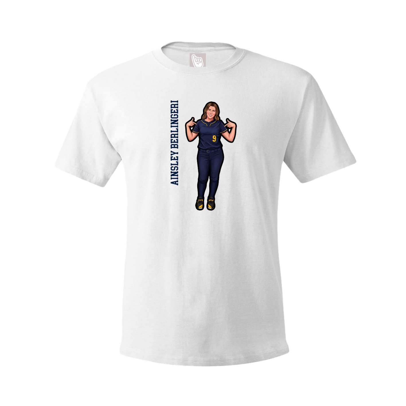 Tee — Name Vertical in White