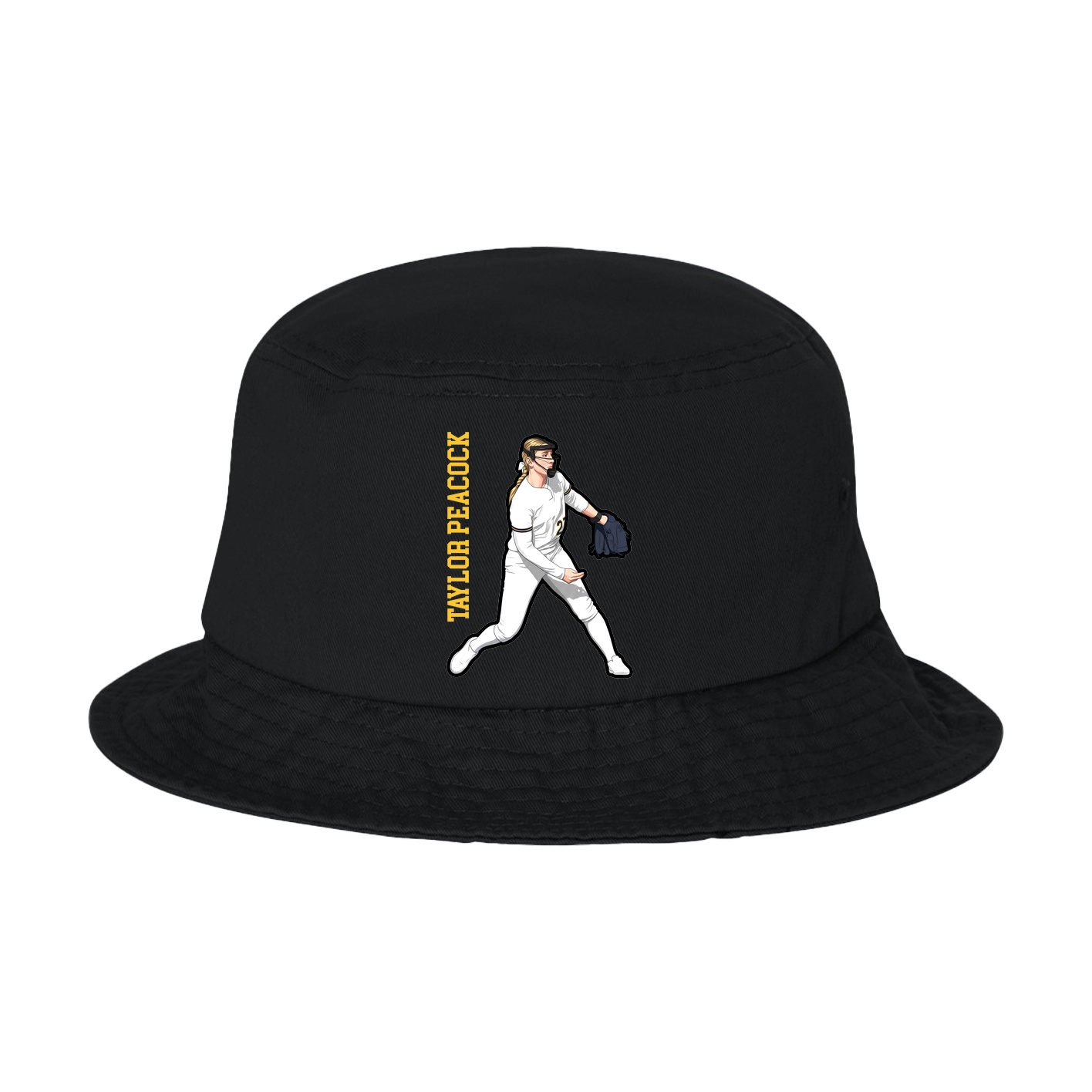 Bucket Cap — Name Vertical in Black