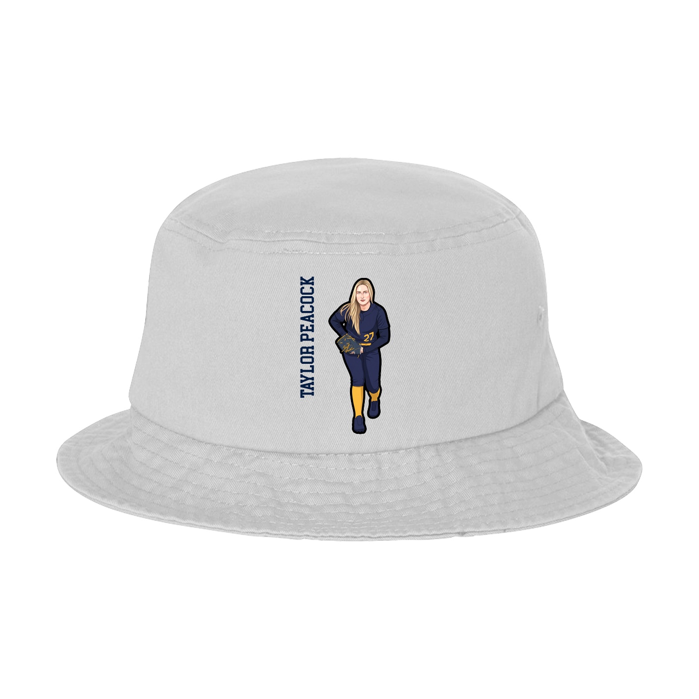 Bucket Cap — Name Vertical in White