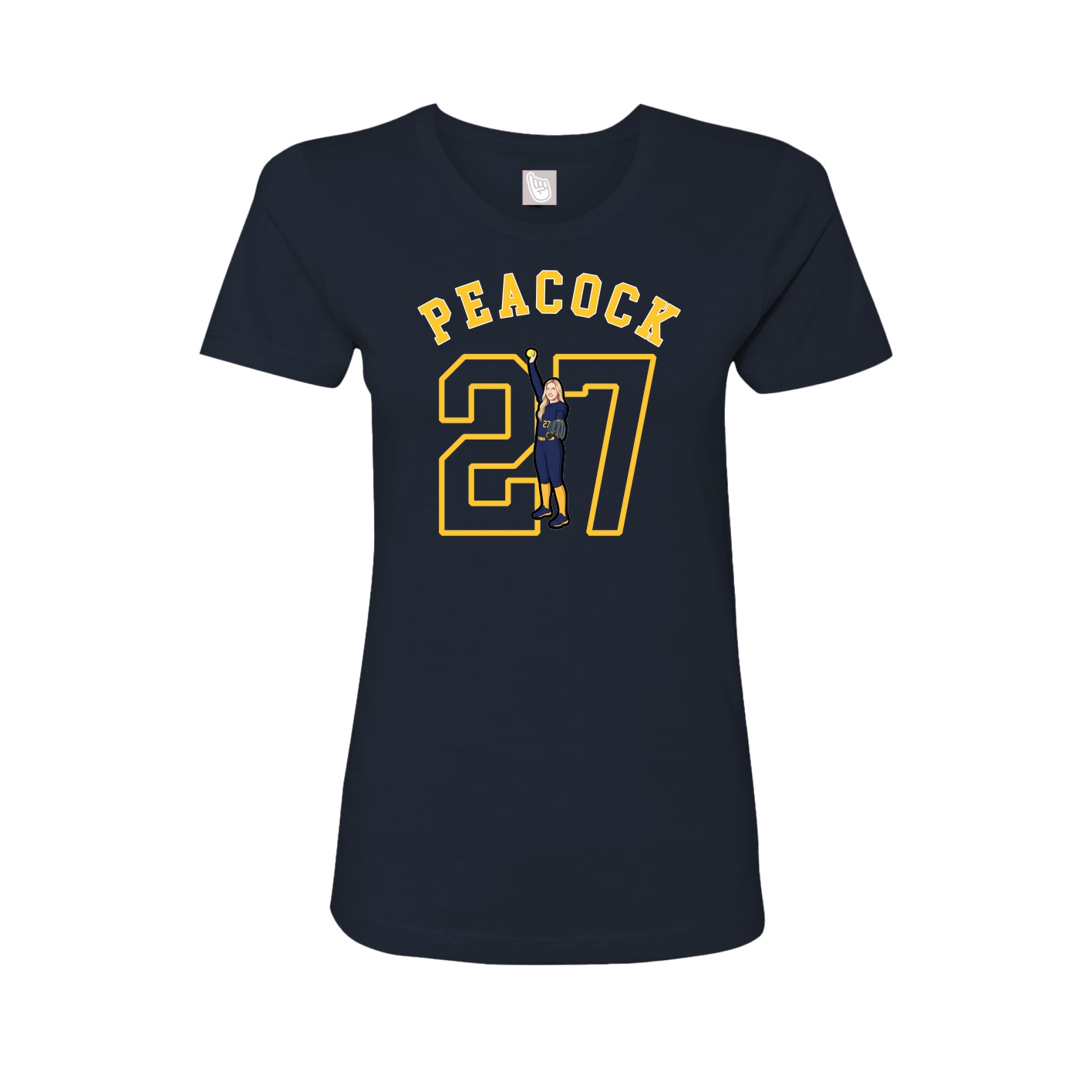 Fitted Women's Tee — Shirsey Arch in Navy