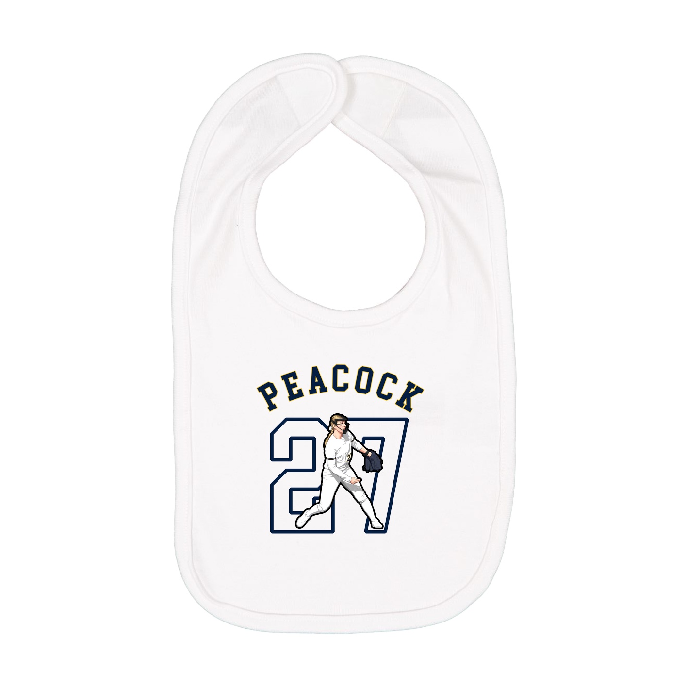 Infant Bib — Shirsey Arch in White