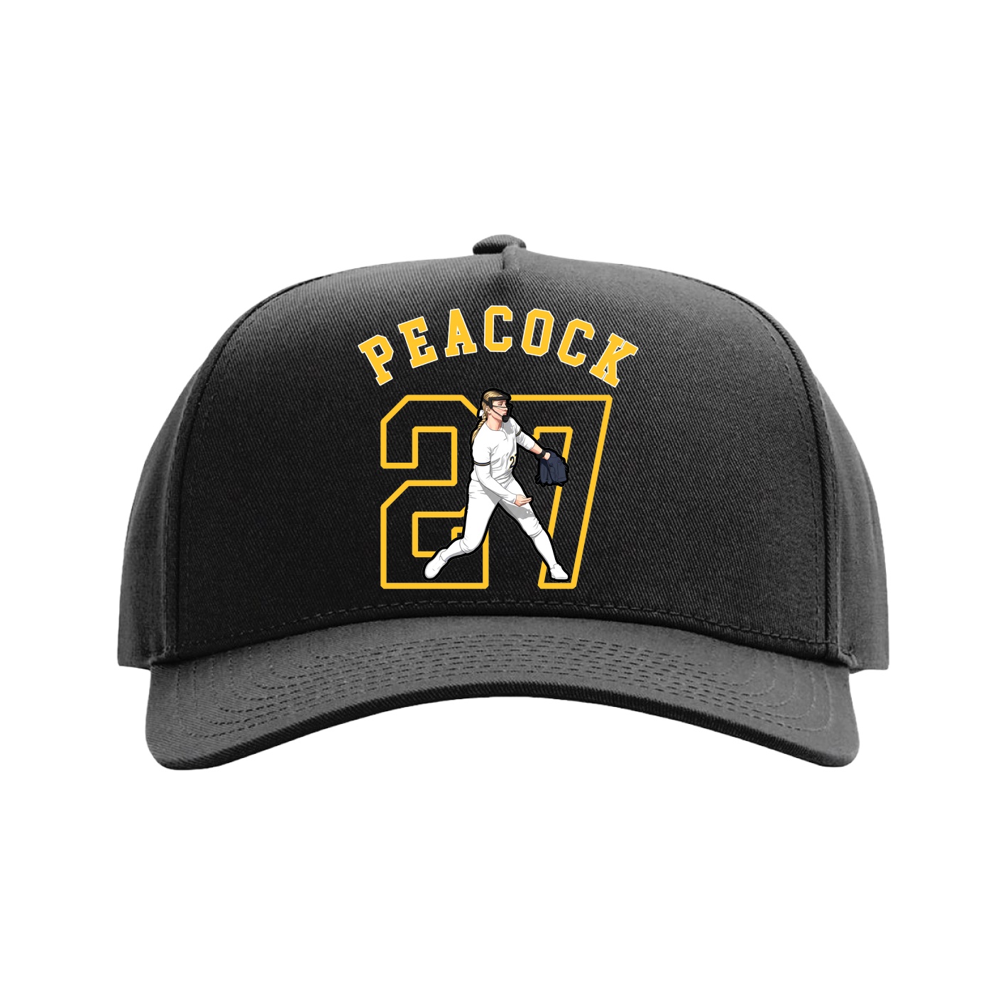 Full Fabric Five-Panel Champ Cap — Shirsey Arch in Black