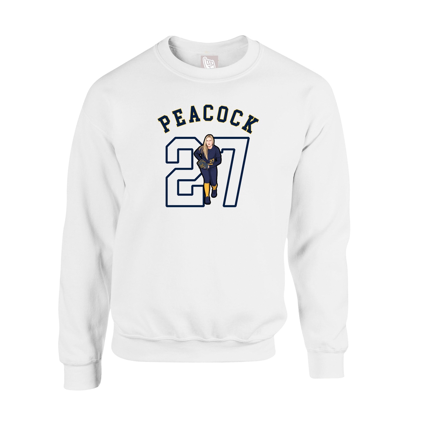 Fleece Crew — Shirsey Arch in White