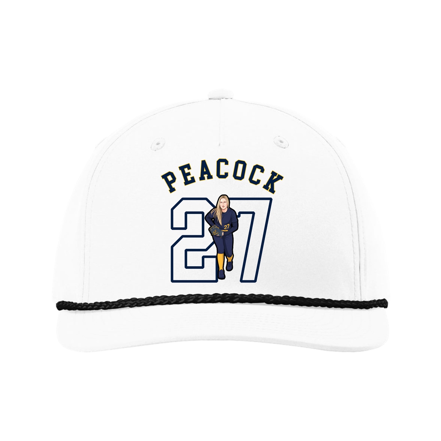 Five-Panel Classic Rope Cap — Shirsey Arch in White